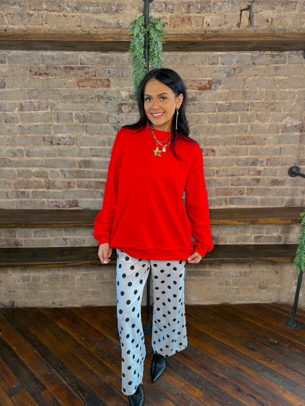 Solid Cozy Mock Neck Sweatshirt