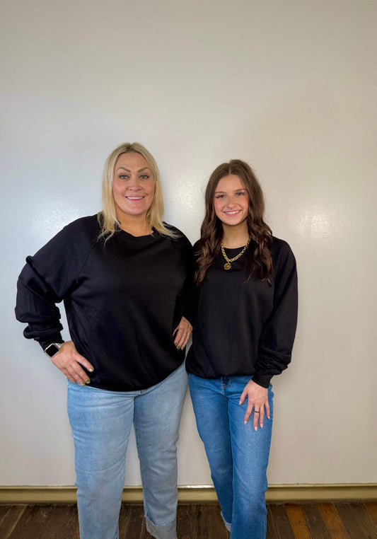 Aisha Round Neck Scuba Sweatshirt | PLUS SIZE AVAILABLE