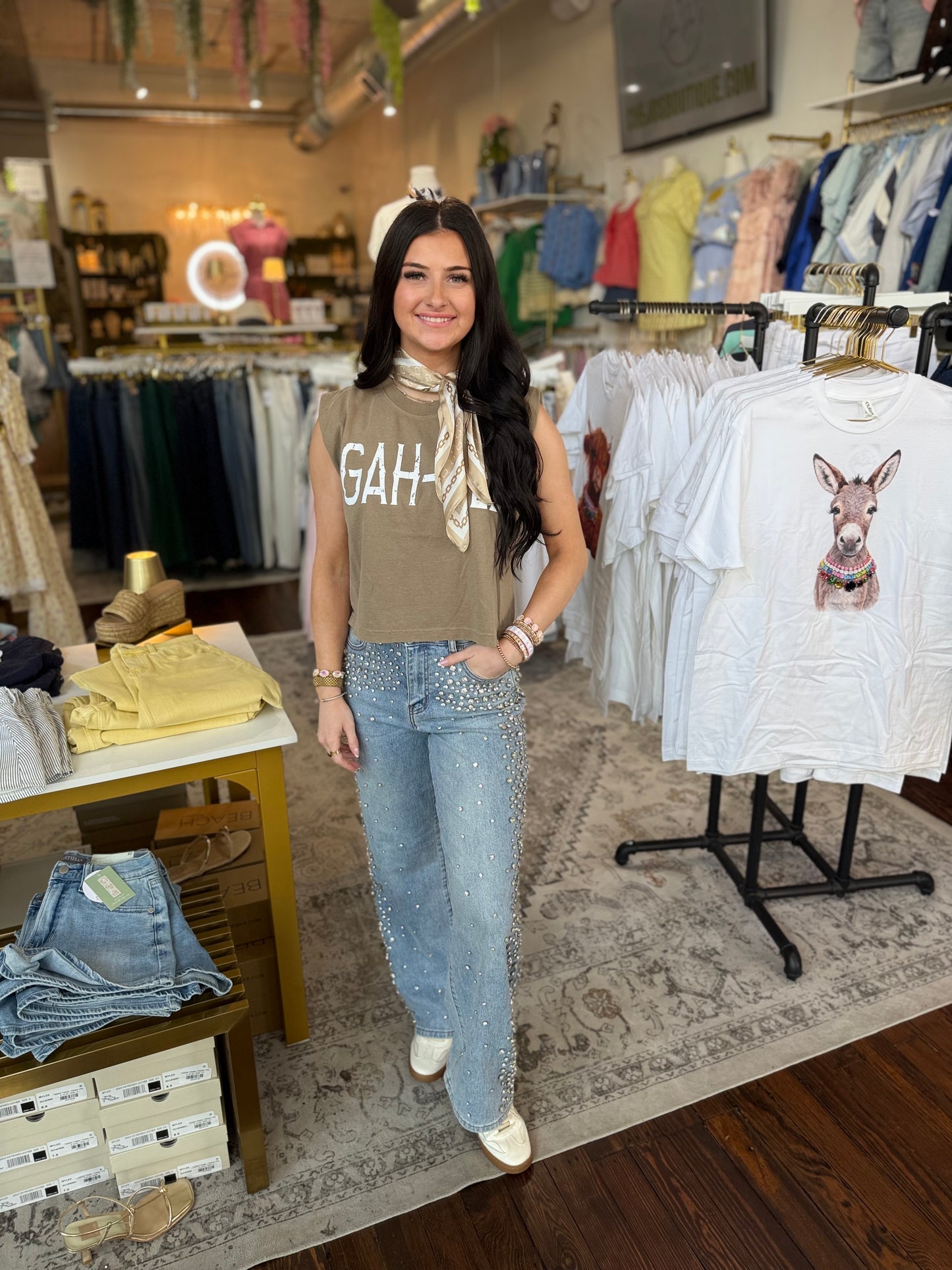 Glam Girl Embellished Wide Leg Jeans