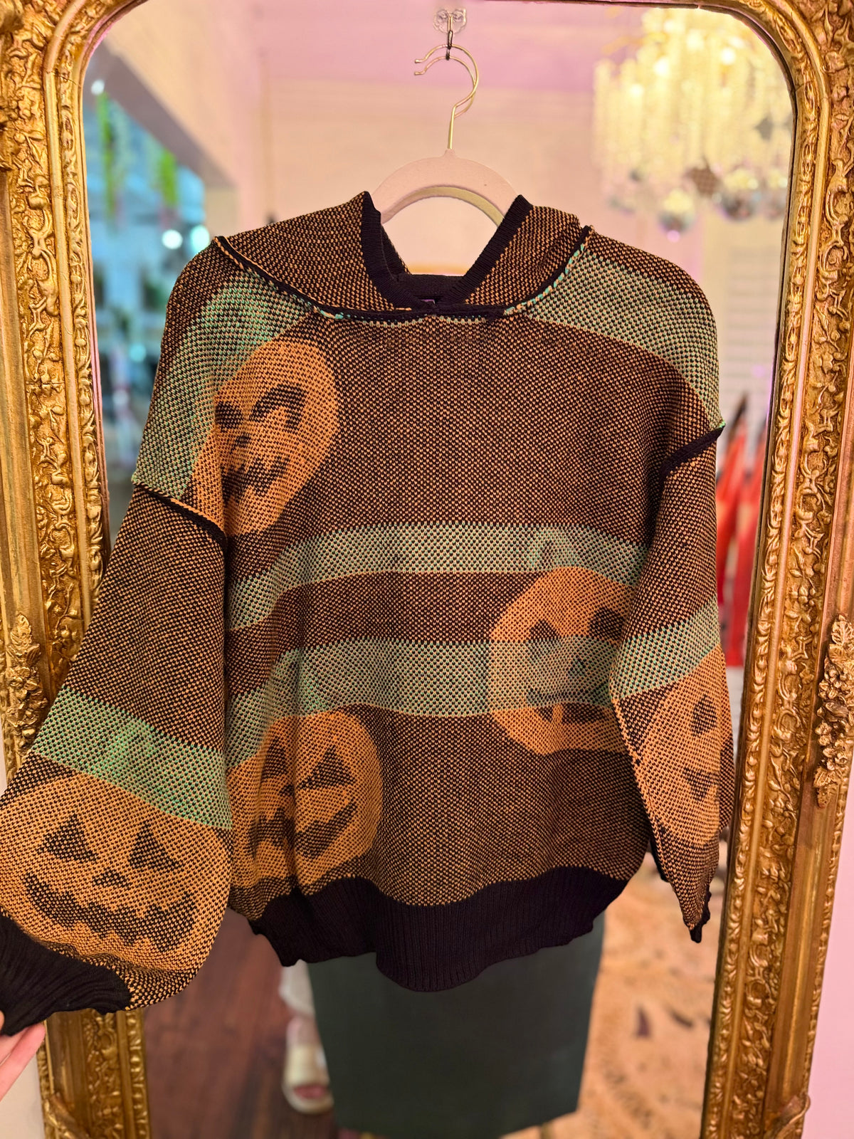 Jack-O-Lantern Hooded Halloween Sweater