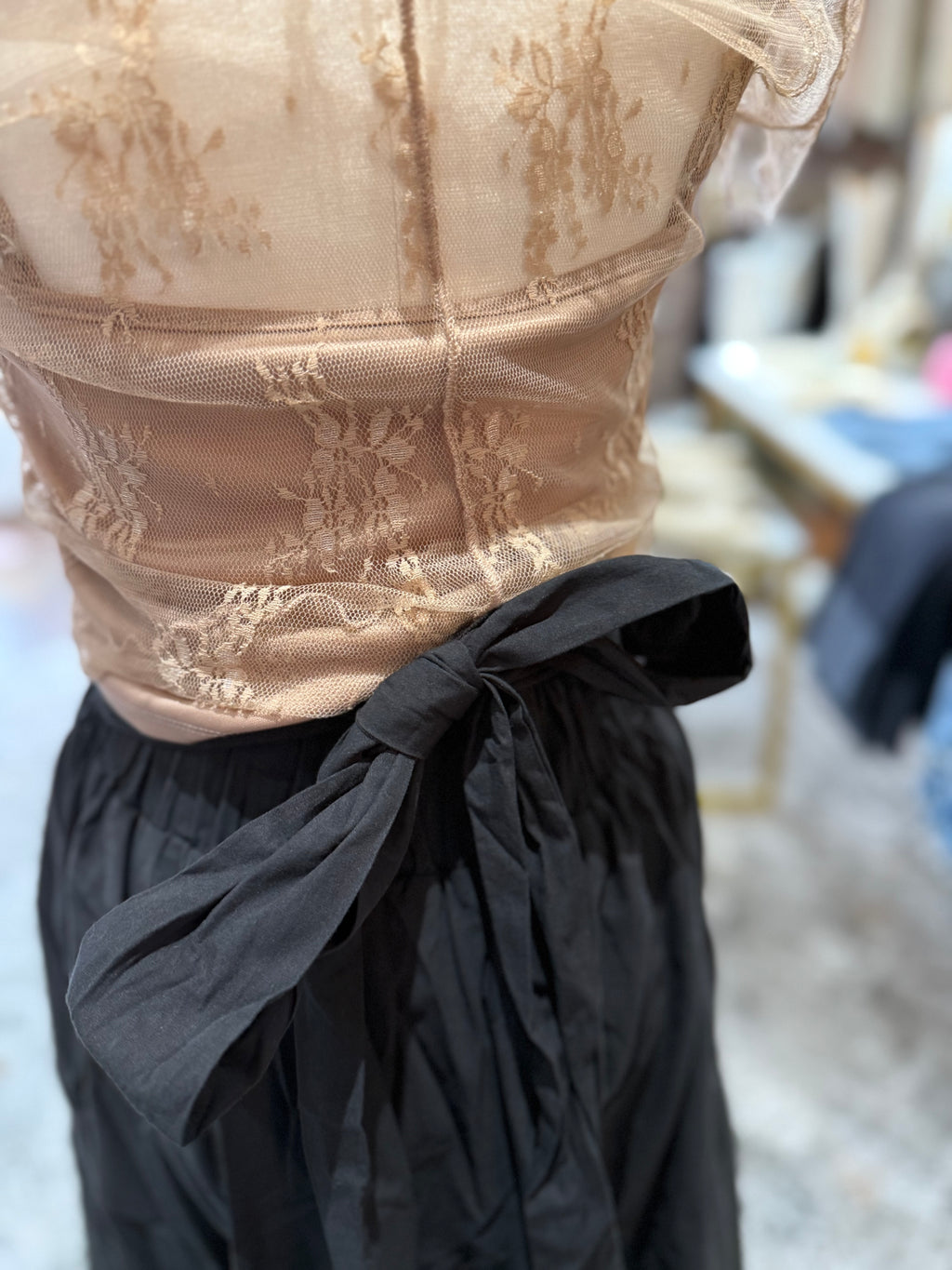 Onyx Hour Tie Back Flare Maxi Skirt