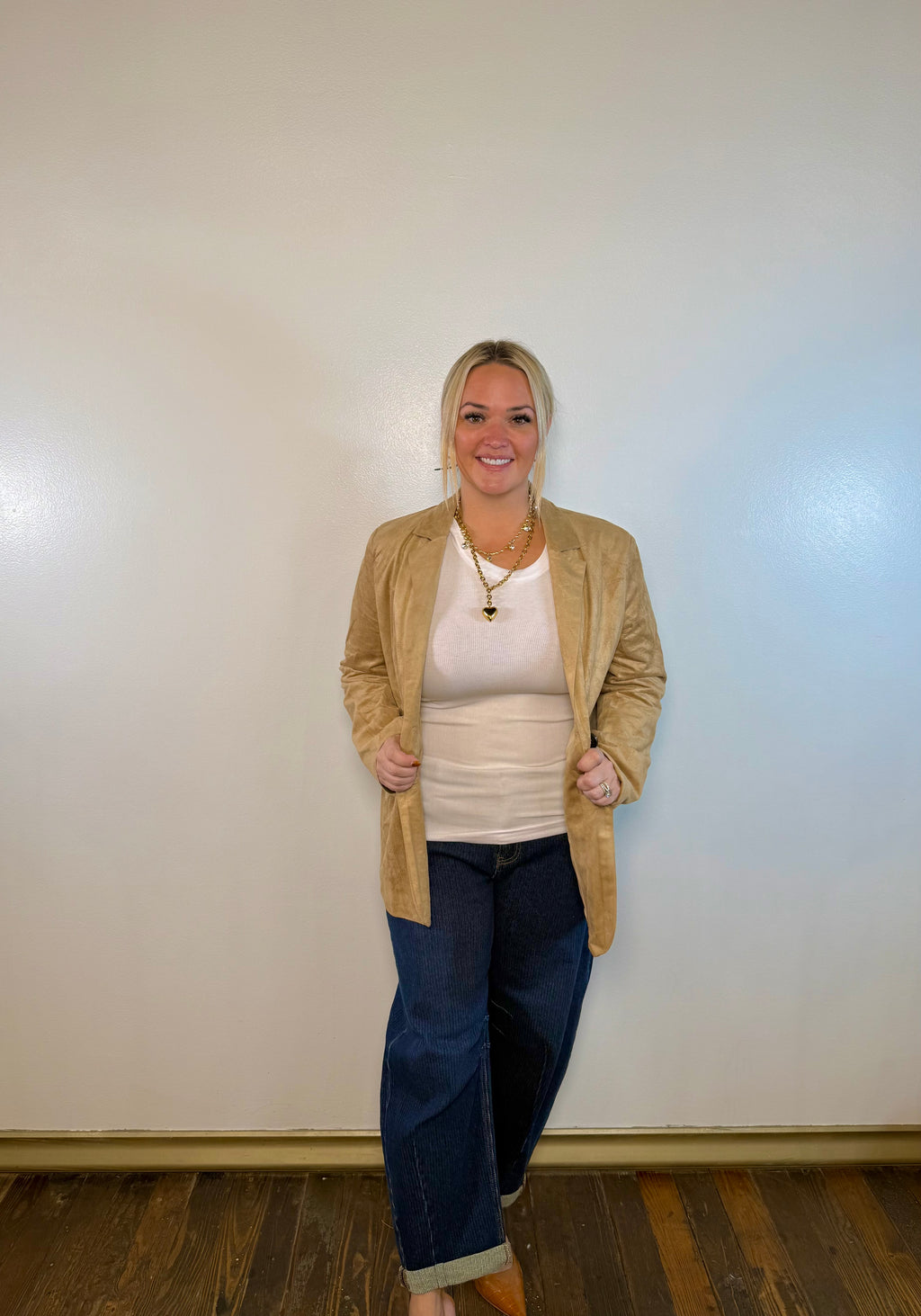 Lydia Suede Taupe Blazer