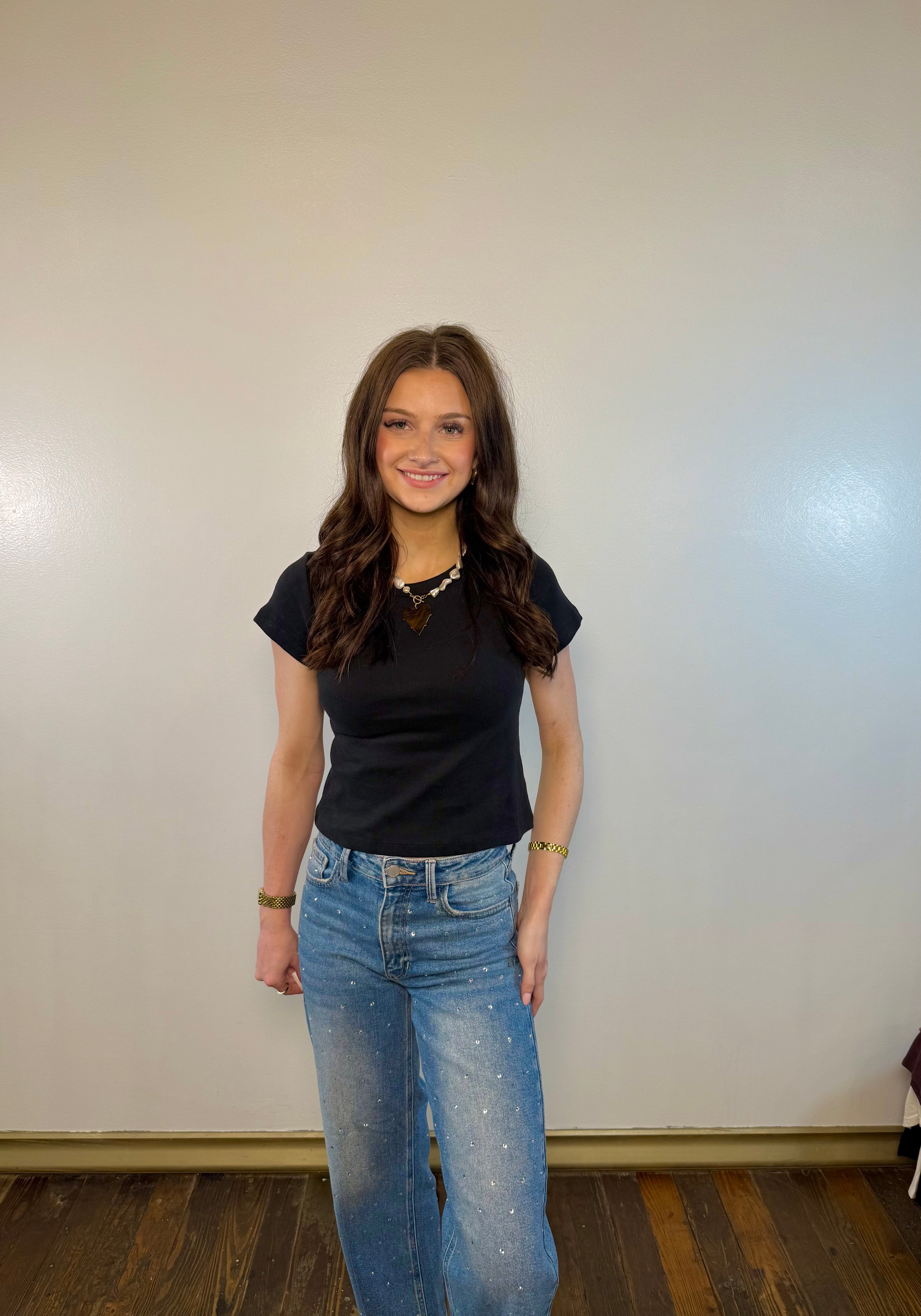 Round Neck Cotton Crop Top