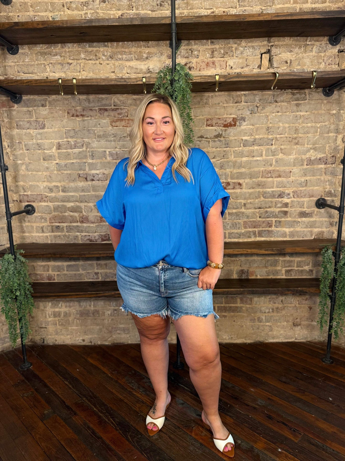 Mollie High Rise Released Denim Shorts | PLUS SIZE AVAILABLE | Risen Jeans