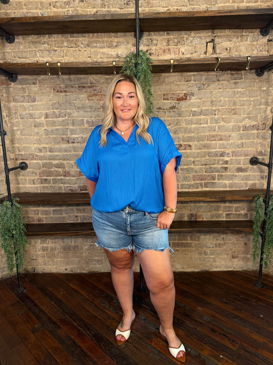 Mollie High Rise Released Denim Shorts | PLUS SIZE AVAILABLE | Risen Jeans