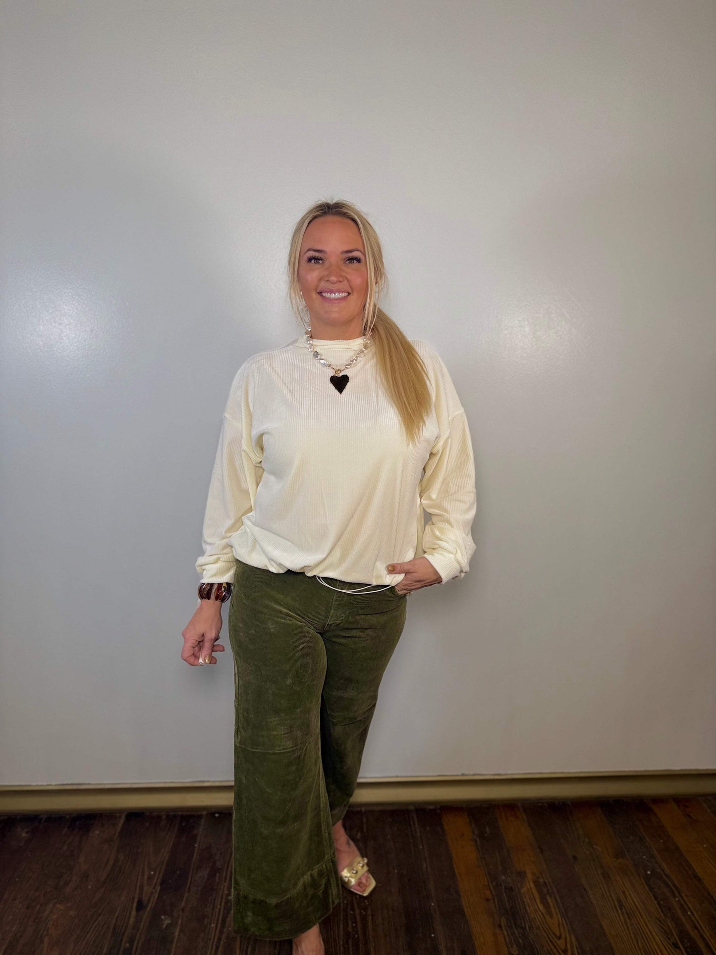 Ren Ribbed Drawstring Hem Pullover