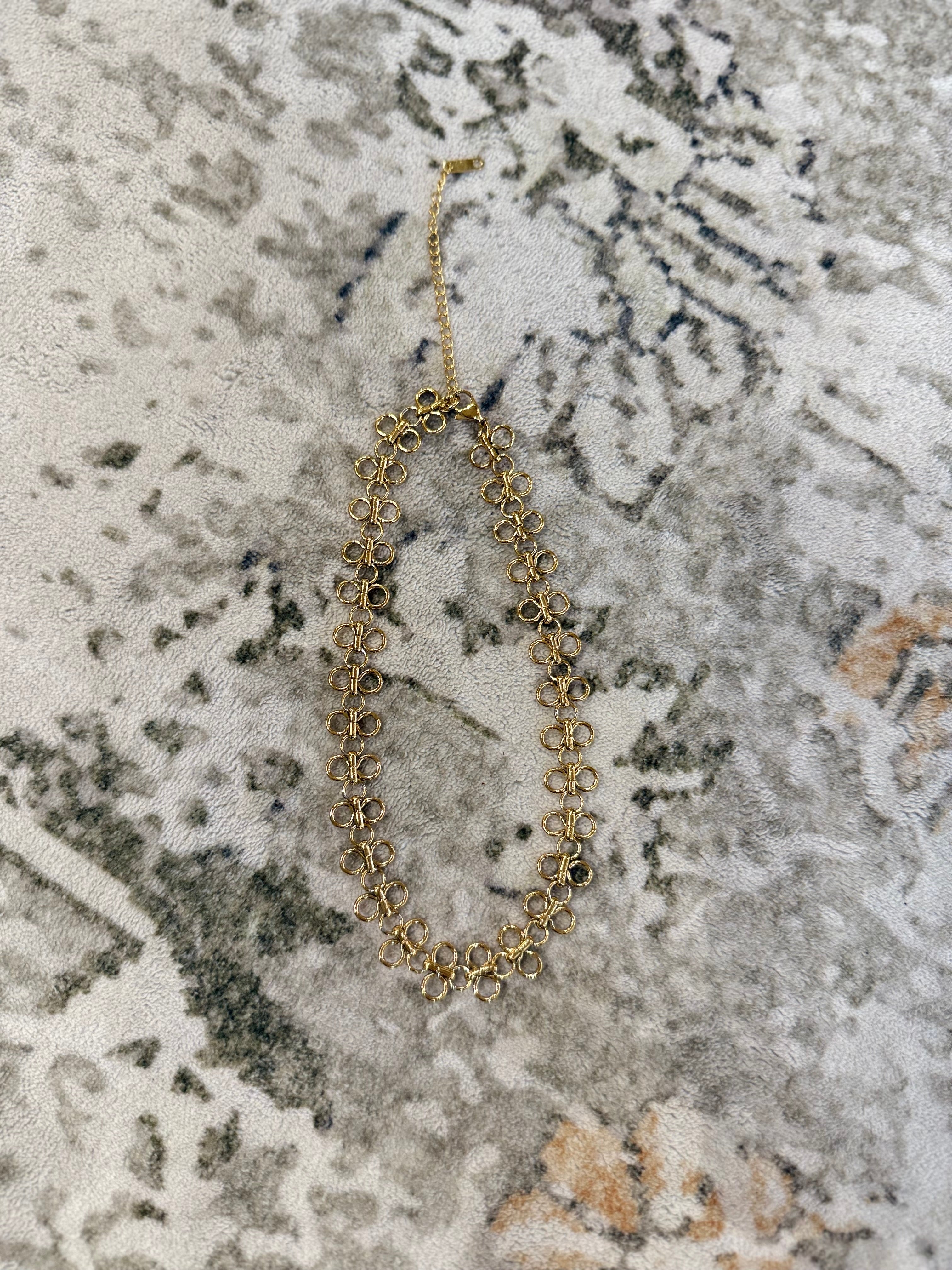 Triple Loop Gold Necklace
