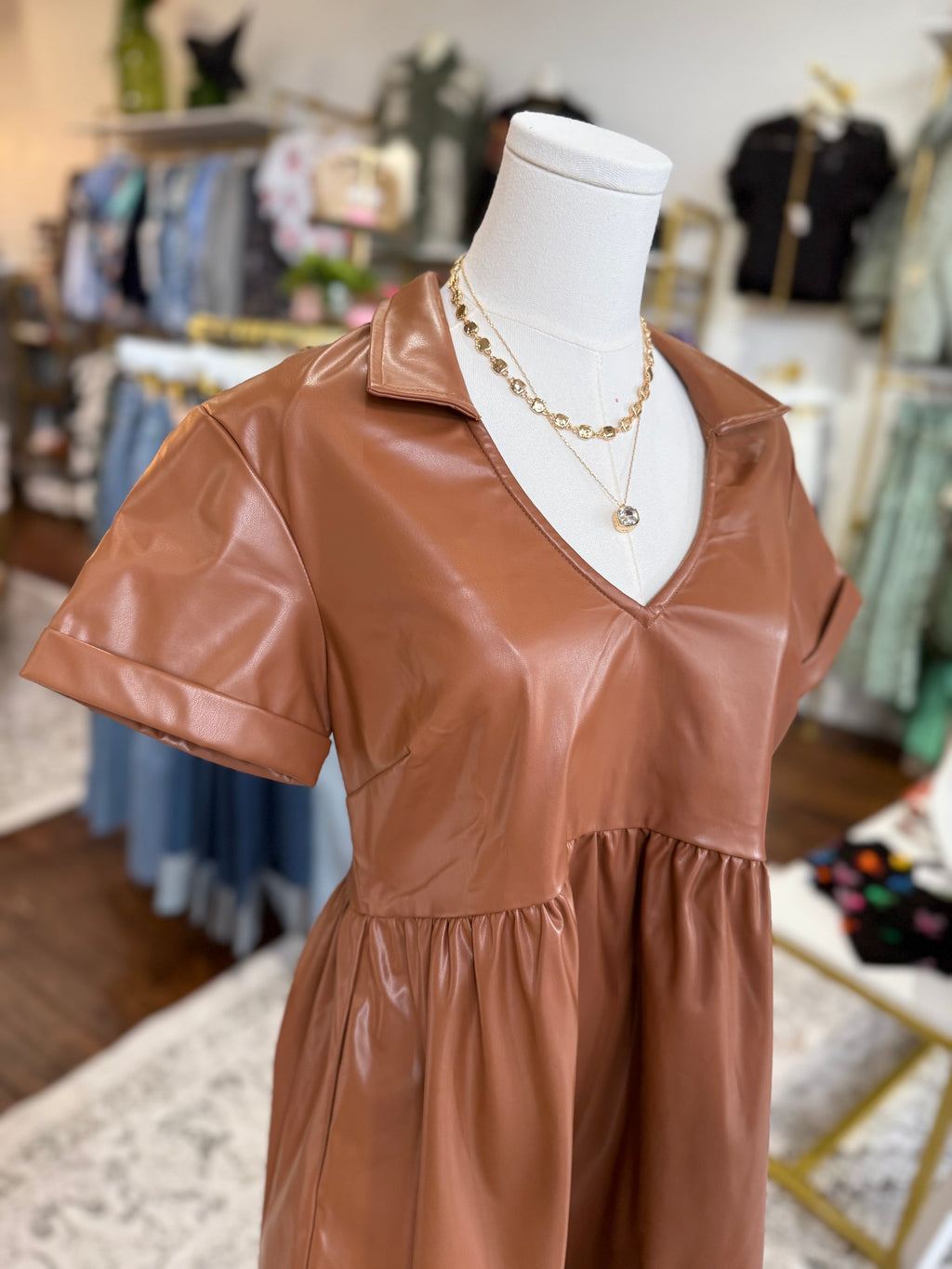 Desert Dunes Pleather Mini Dress