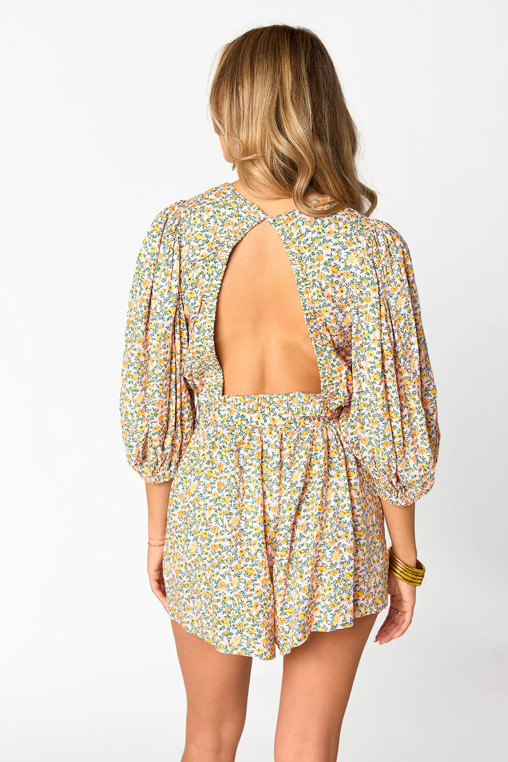 Julia Short Sleeve Romper - Magnolia | BuddyLove