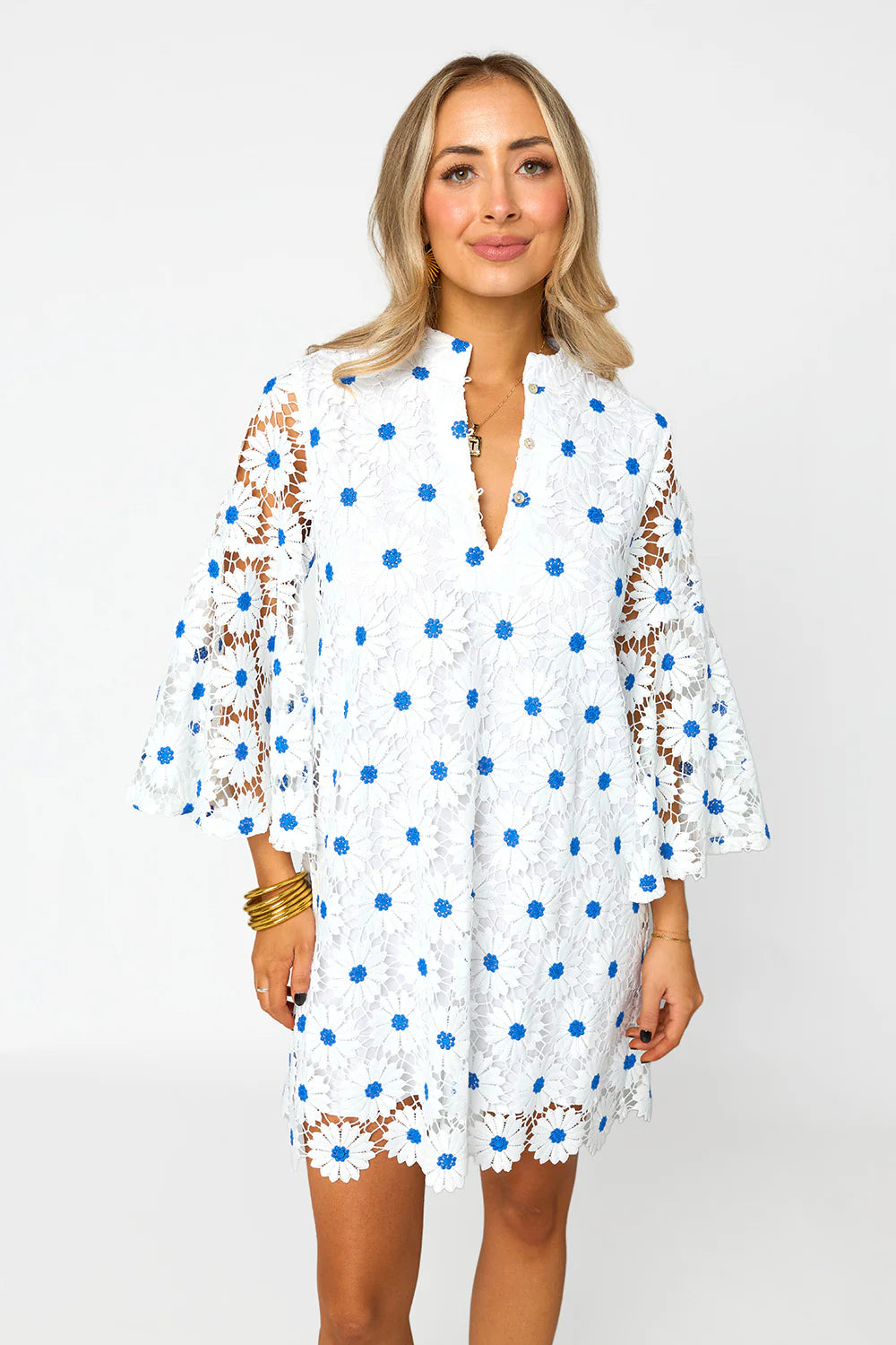 Wren Lace Mini Dress - Ultramarine | BuddyLove