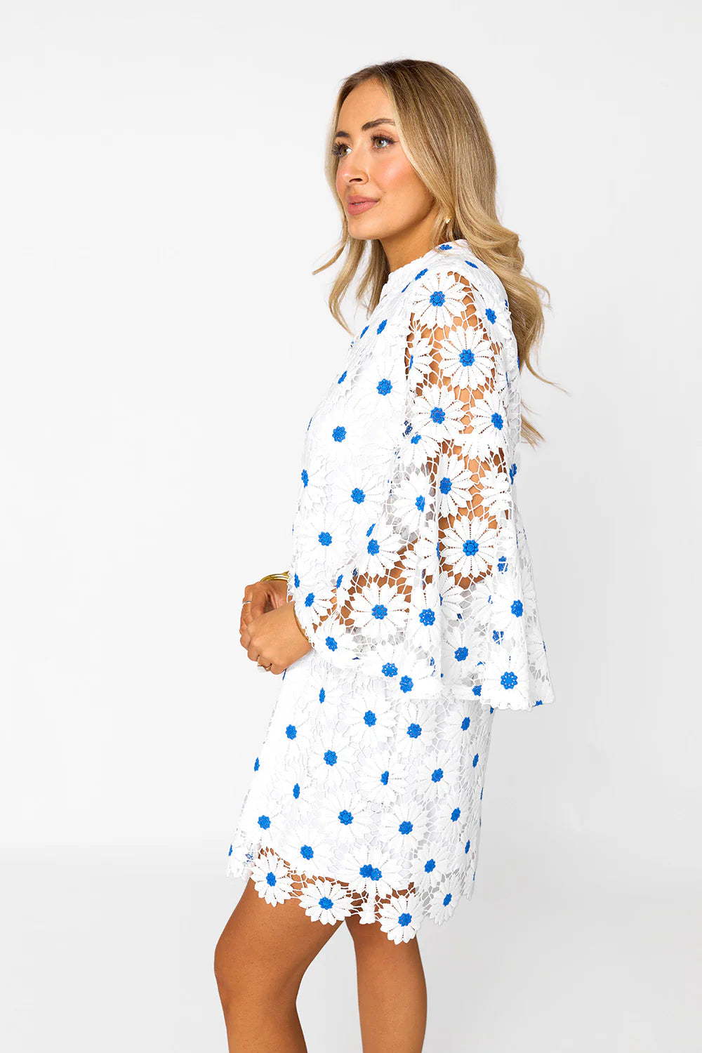 Wren Lace Mini Dress - Ultramarine | BuddyLove