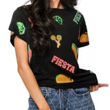 Black Fiesta Icon Tee | QUEEN OF SPARKLES