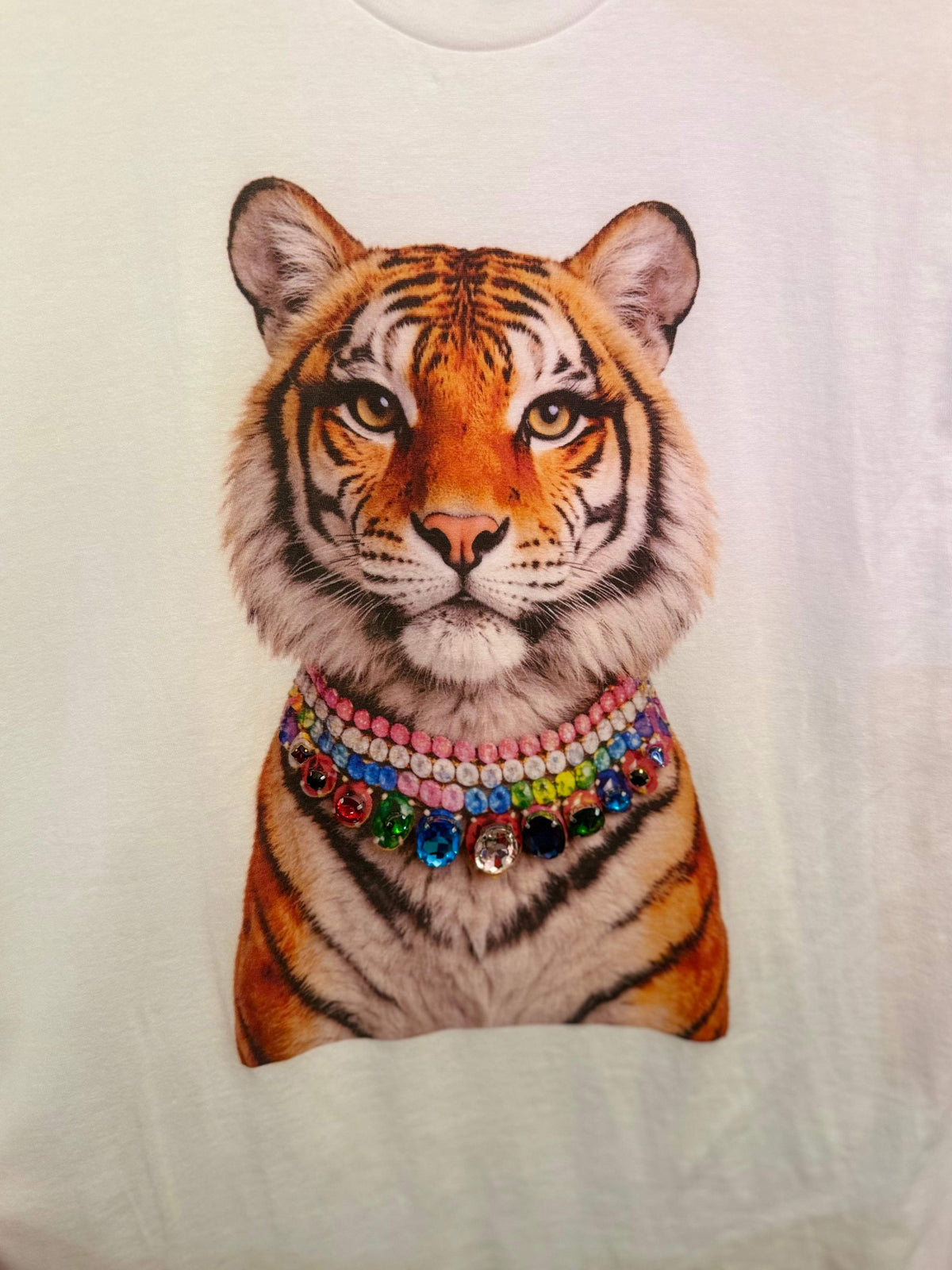 All Blinged Out Jeweled Animal Collar Tee