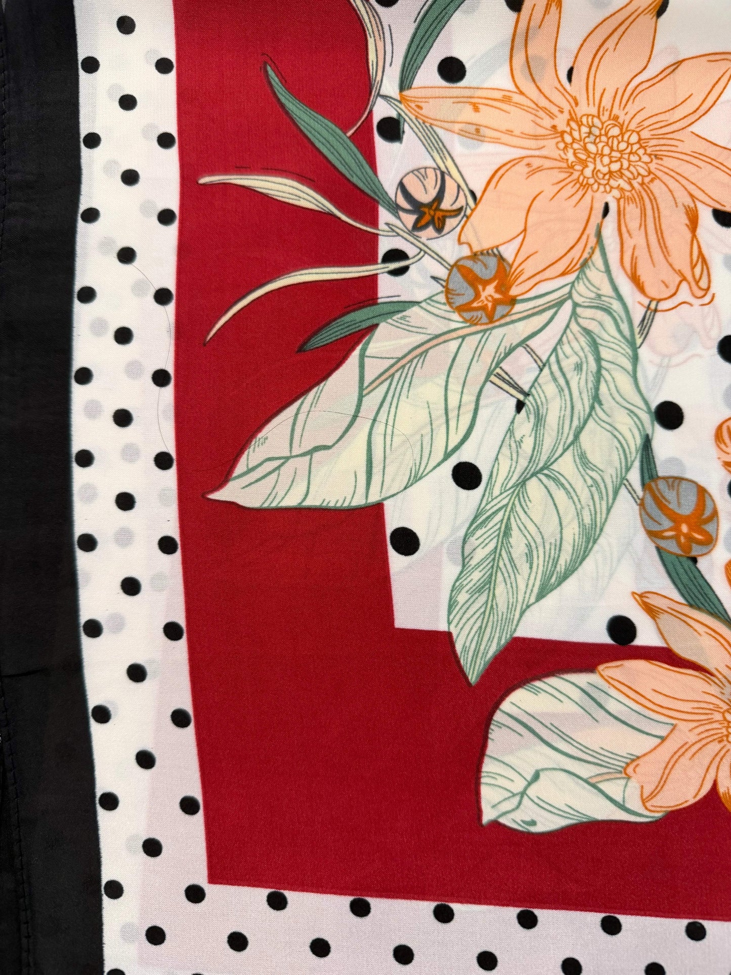Floral Polka Dot Pattern Scarf