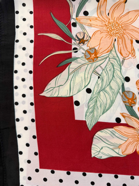 Floral Polka Dot Pattern Scarf