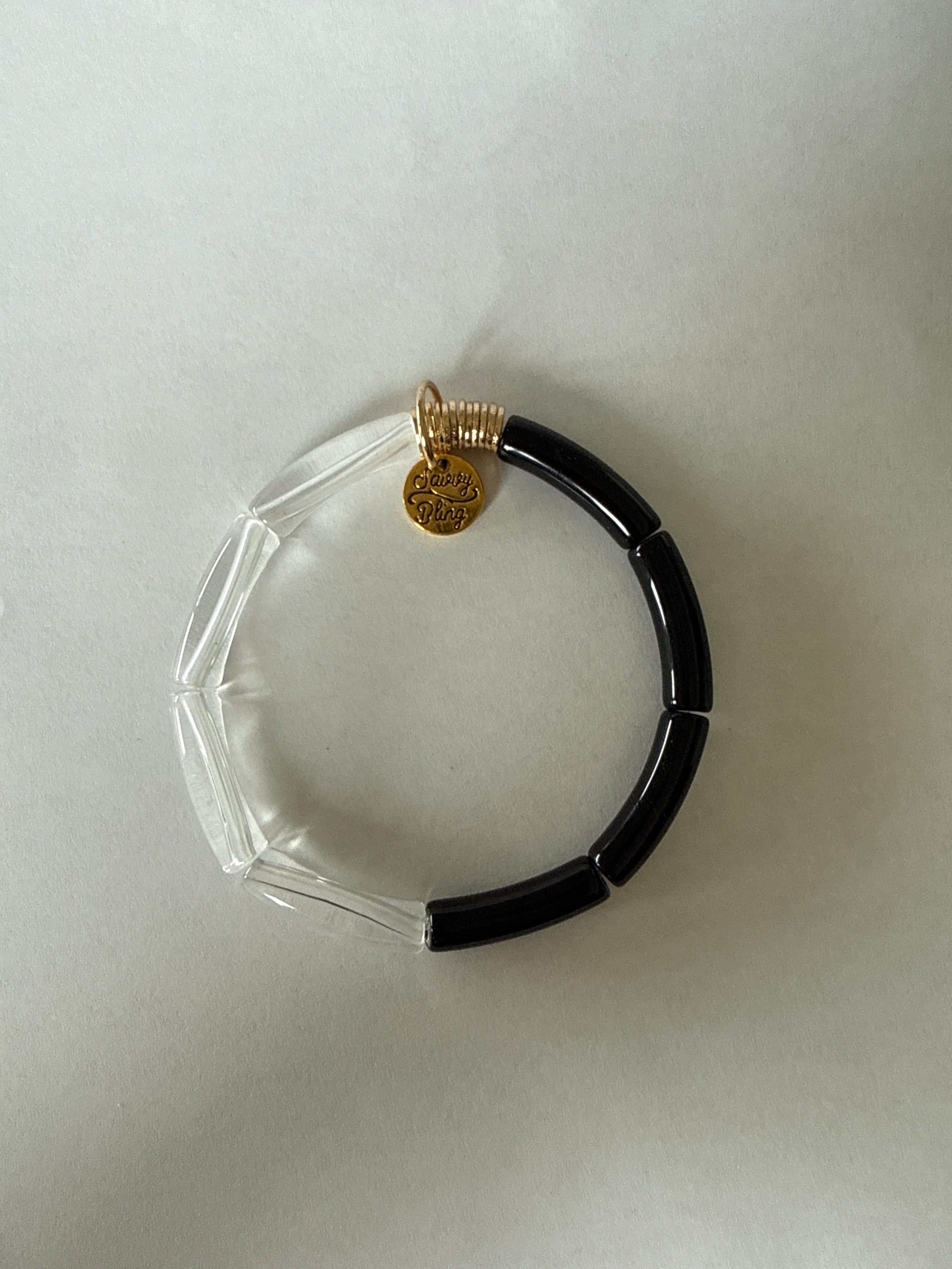 Small Gold Acrylic Bamboo Tube Bracelet