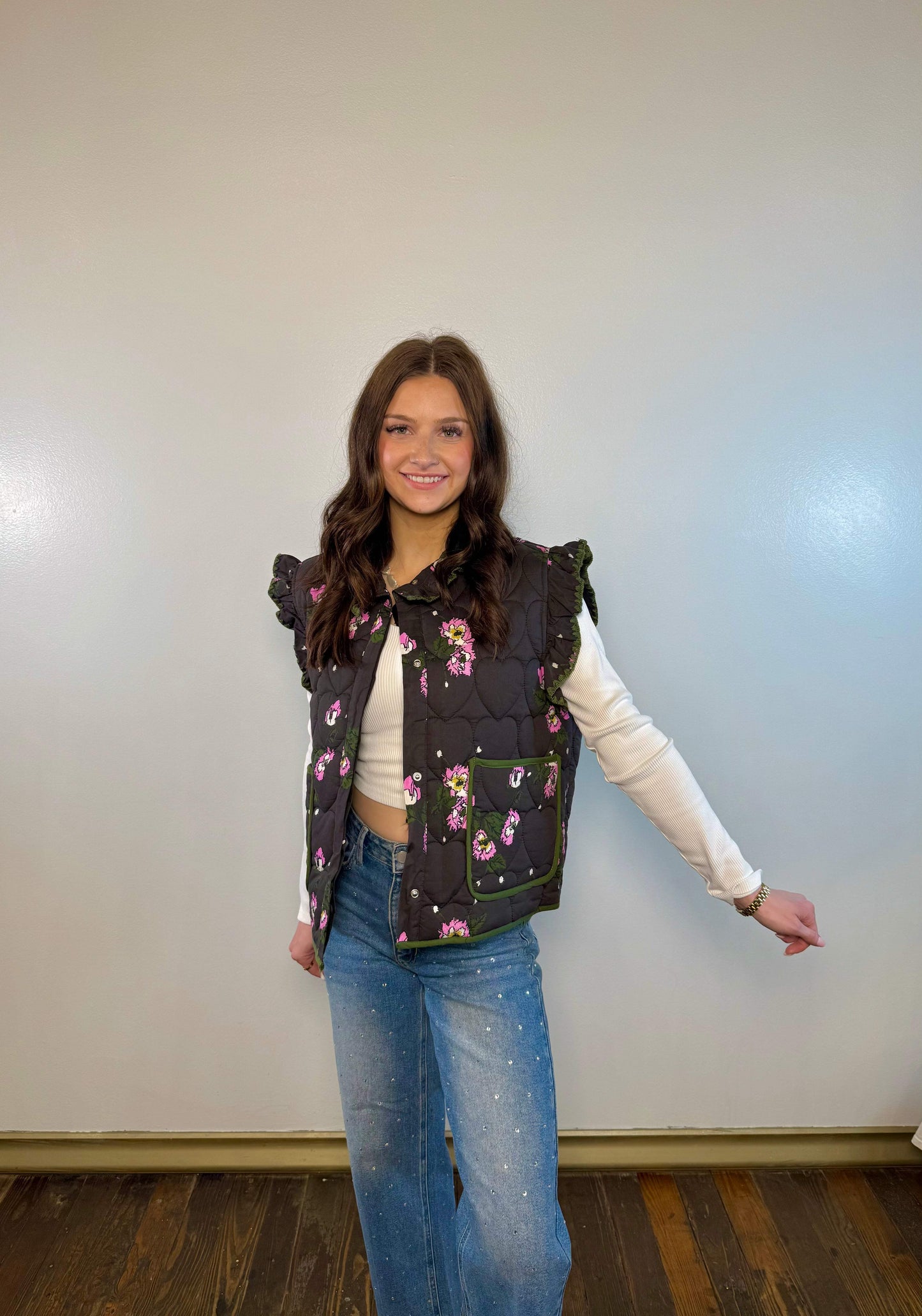 Daphne Quilted Floral Vest