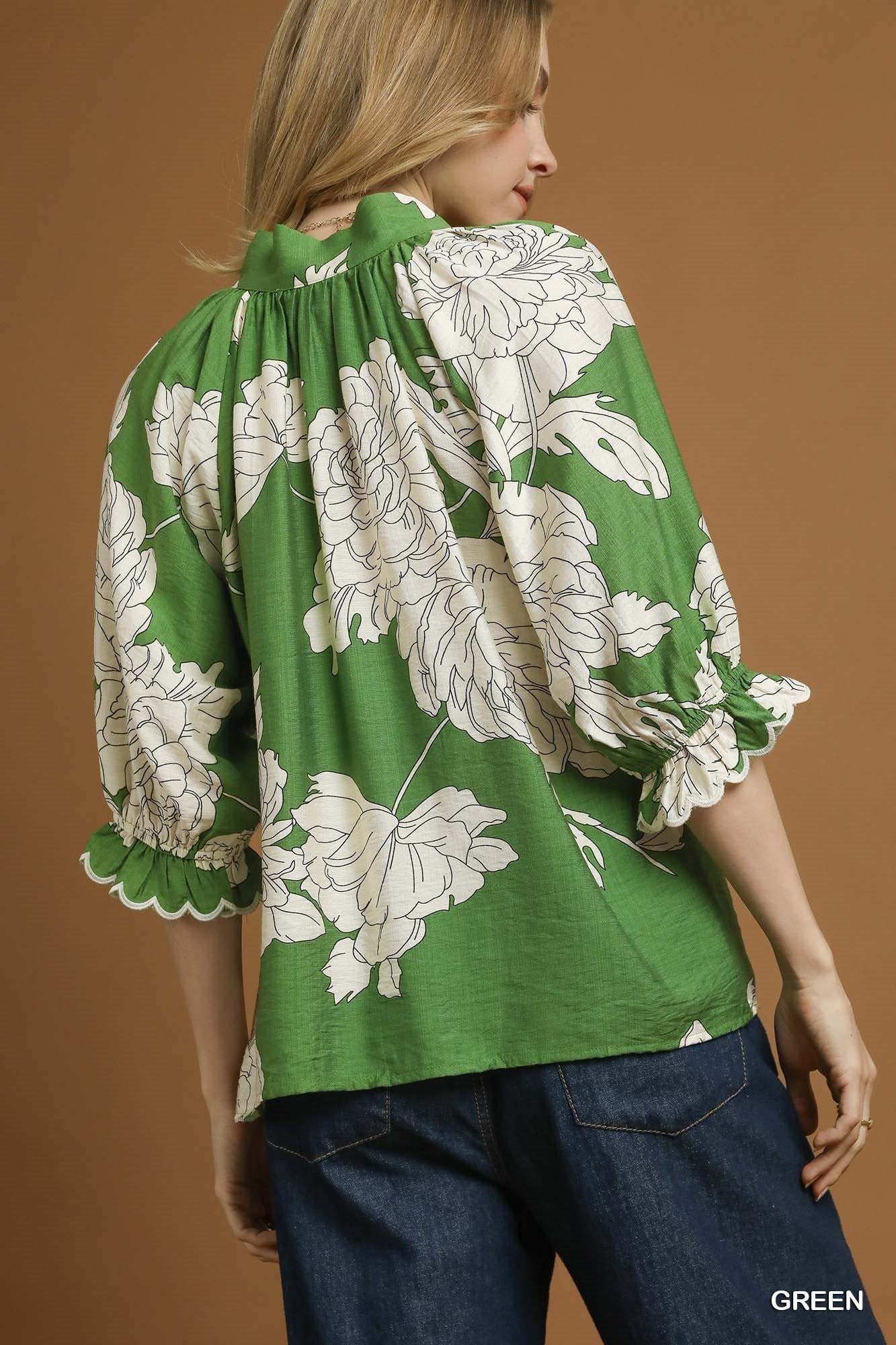 Peony Print Relaxed Blouse