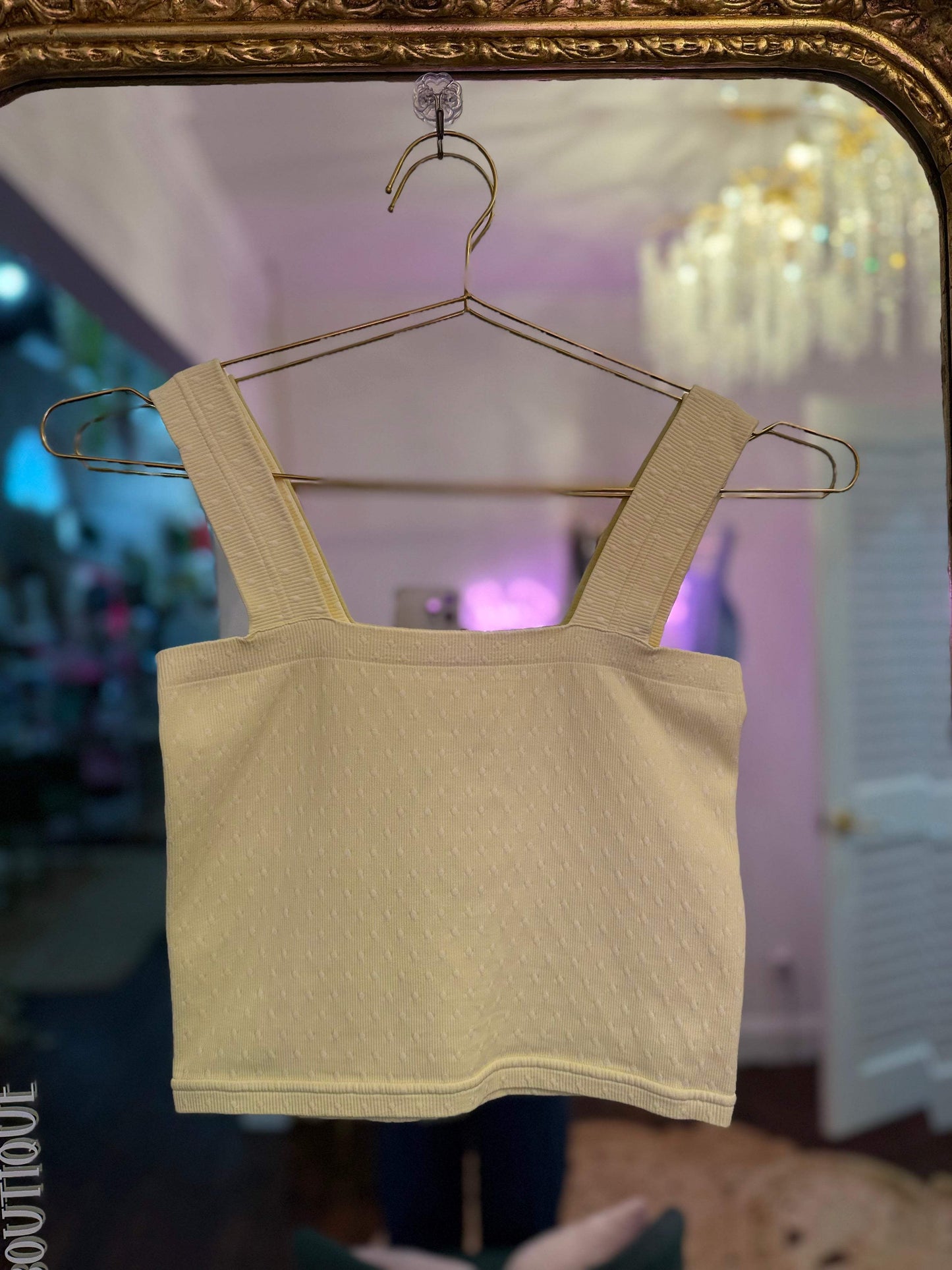London Polka Dot Square Crop Tank - O/S