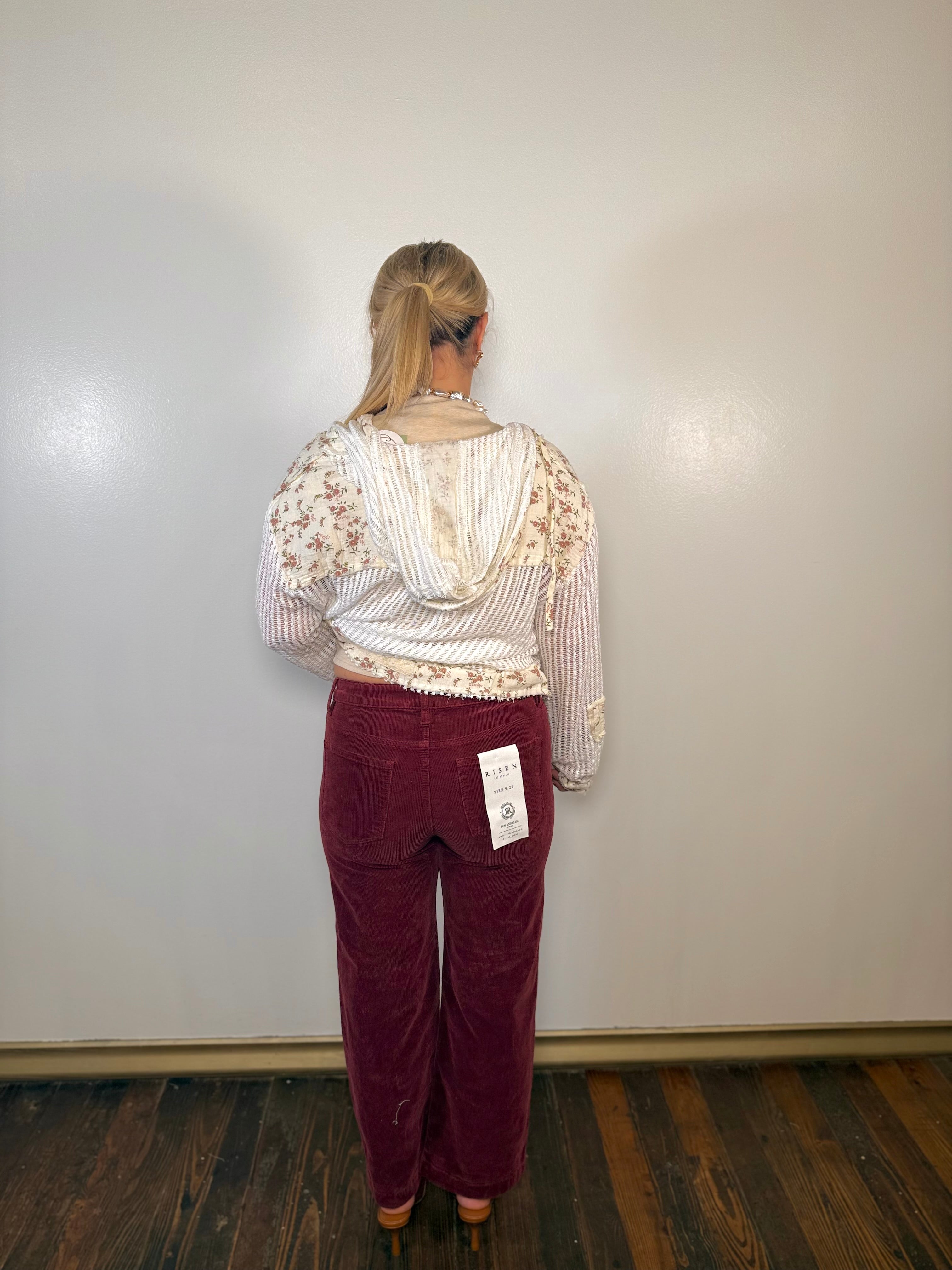 Tummy Control Mid Rise Ankle Straight Corduroy Pants | Risen Jeans | PLUS SIZE AVAILABLE