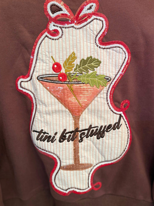 Maroon 'Tini Bit Stuffed' Sweatshirt | Queen of Sparkles