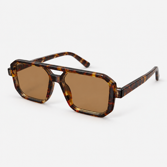 Tinted Block Lens Aviator Sunglasses