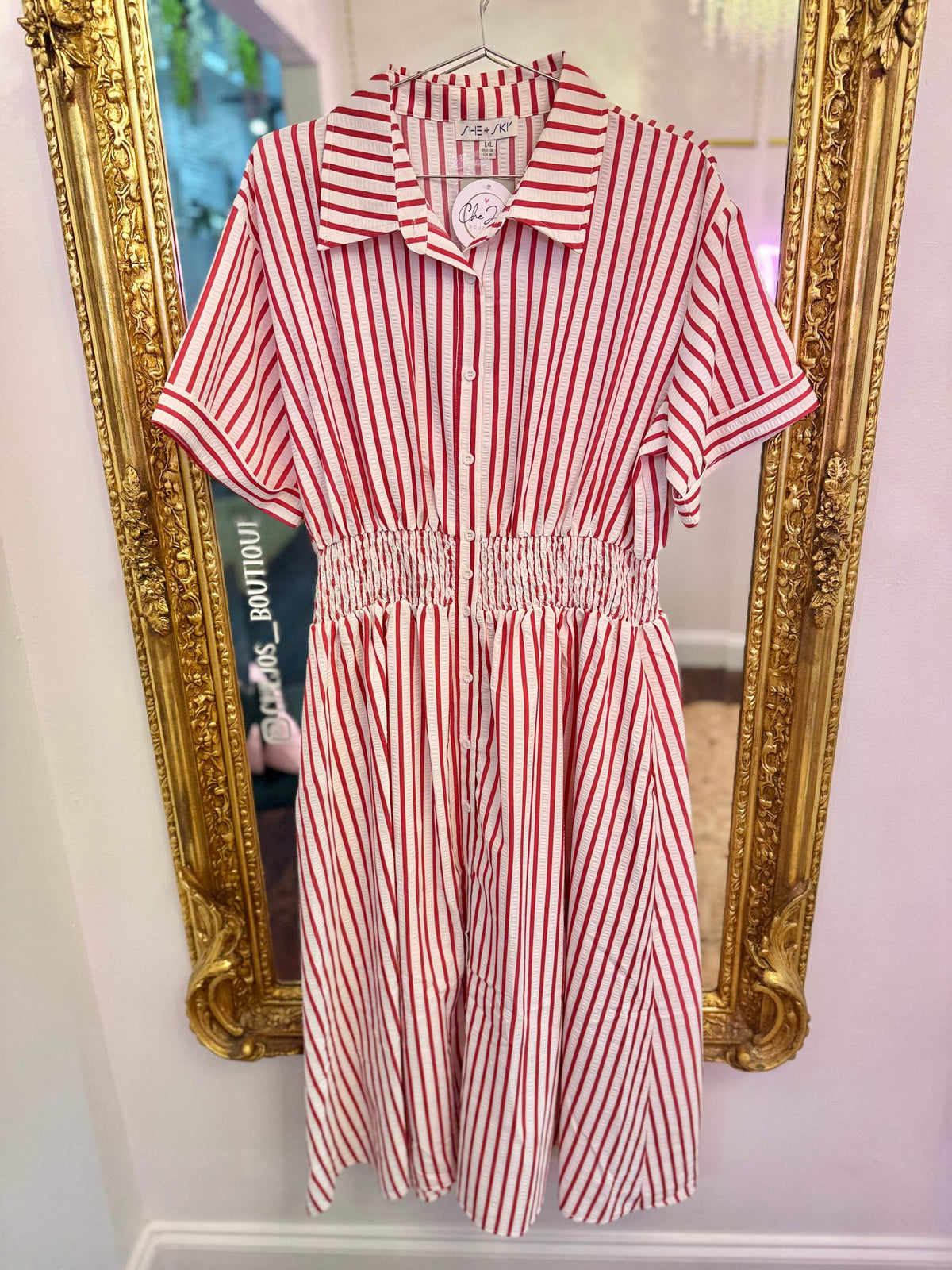 PLUS SIZE | Aniya Striped Brunch Dress