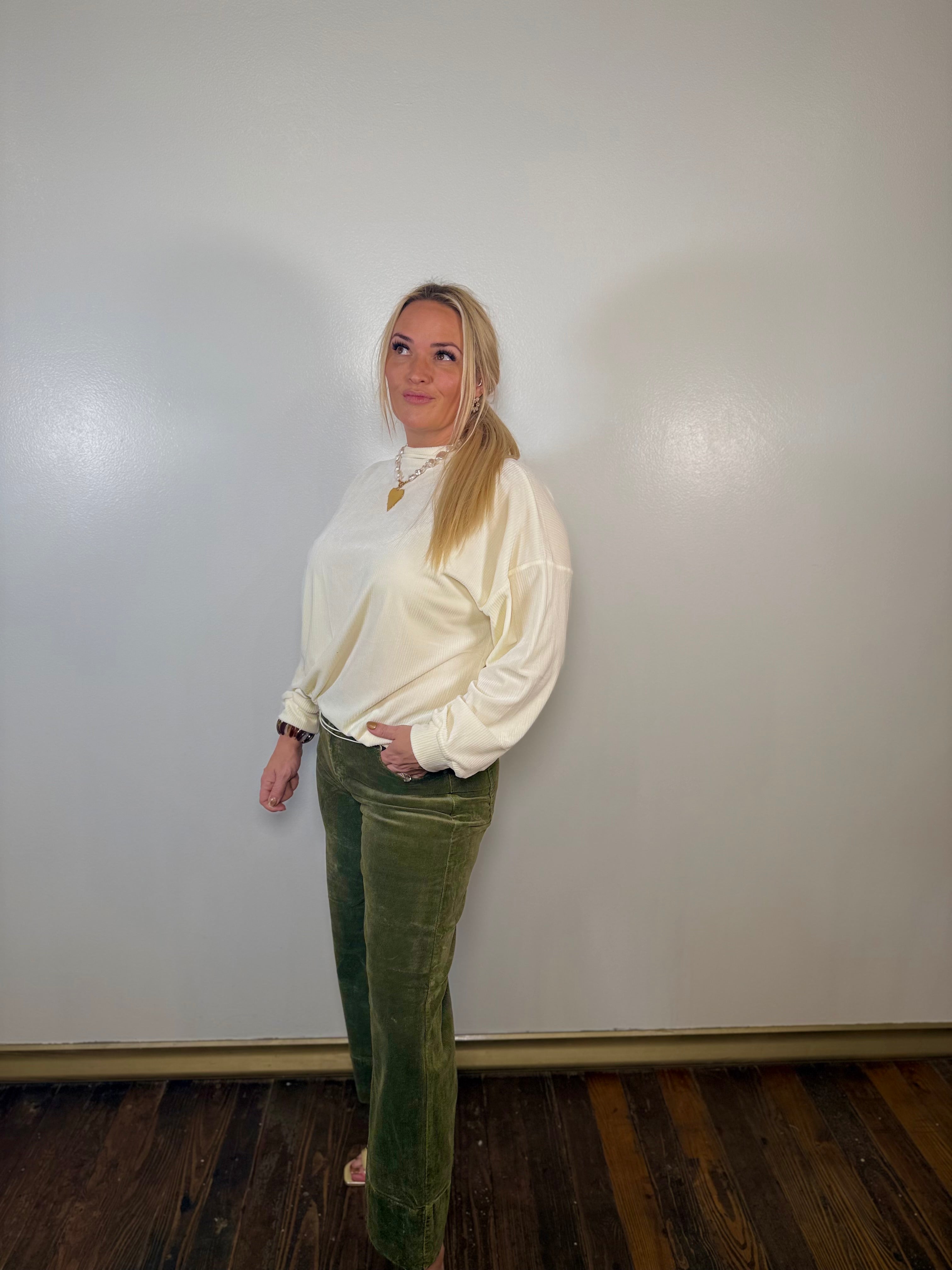 High Rise Crop Wide Corduroy Pants | Risen Jeans | PLUS SIZE AVAILABLE