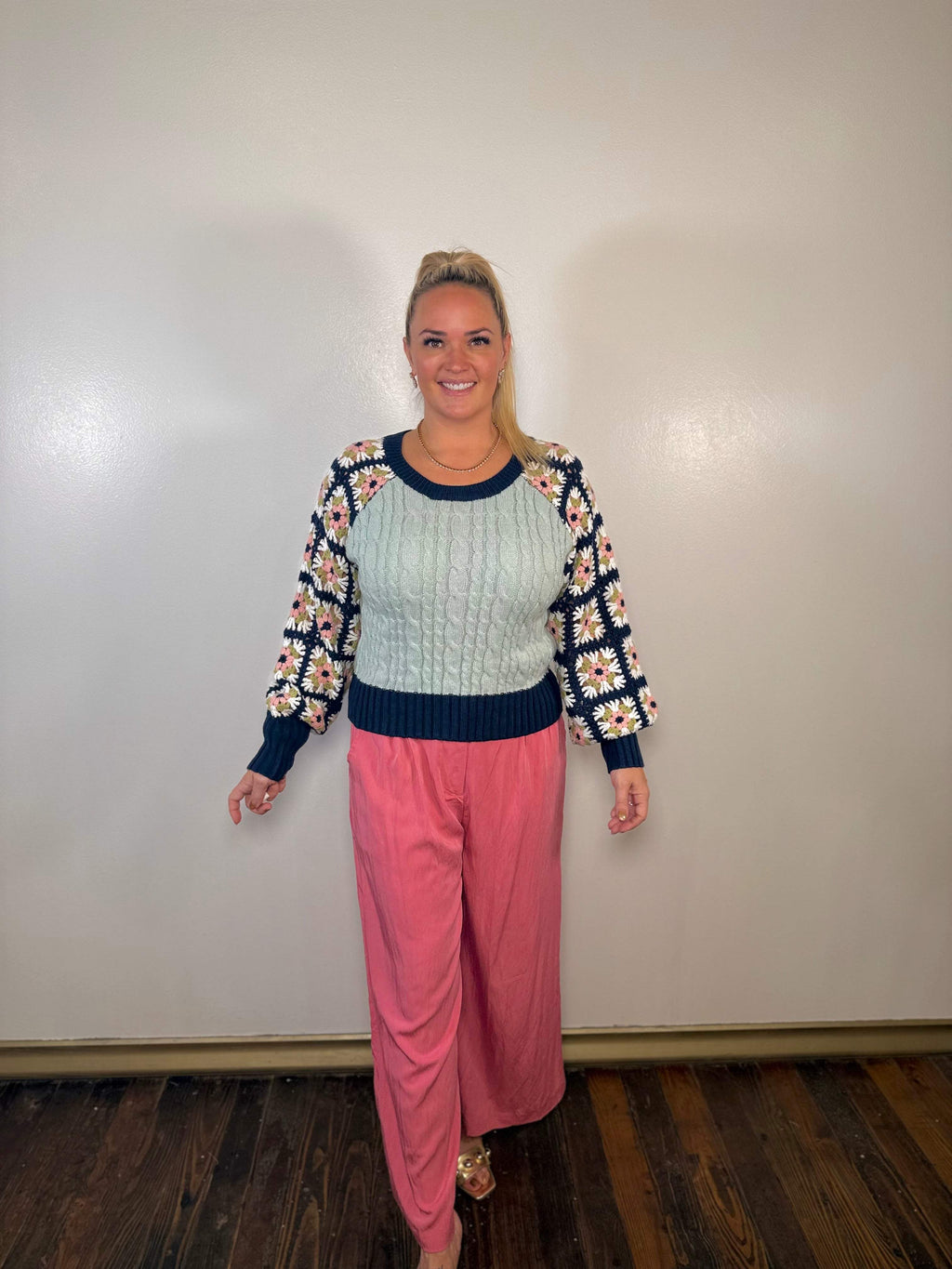 Pleated Wide Leg Trousers
