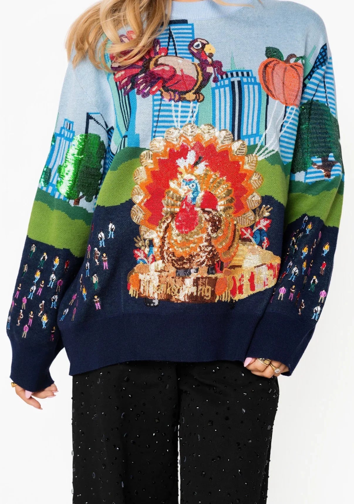 Multi Thanksgiving Parade Sweater | Queen of Sparkles