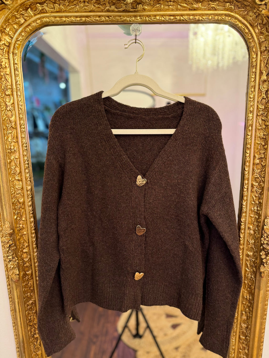 Daisy Heart Button Cardigan