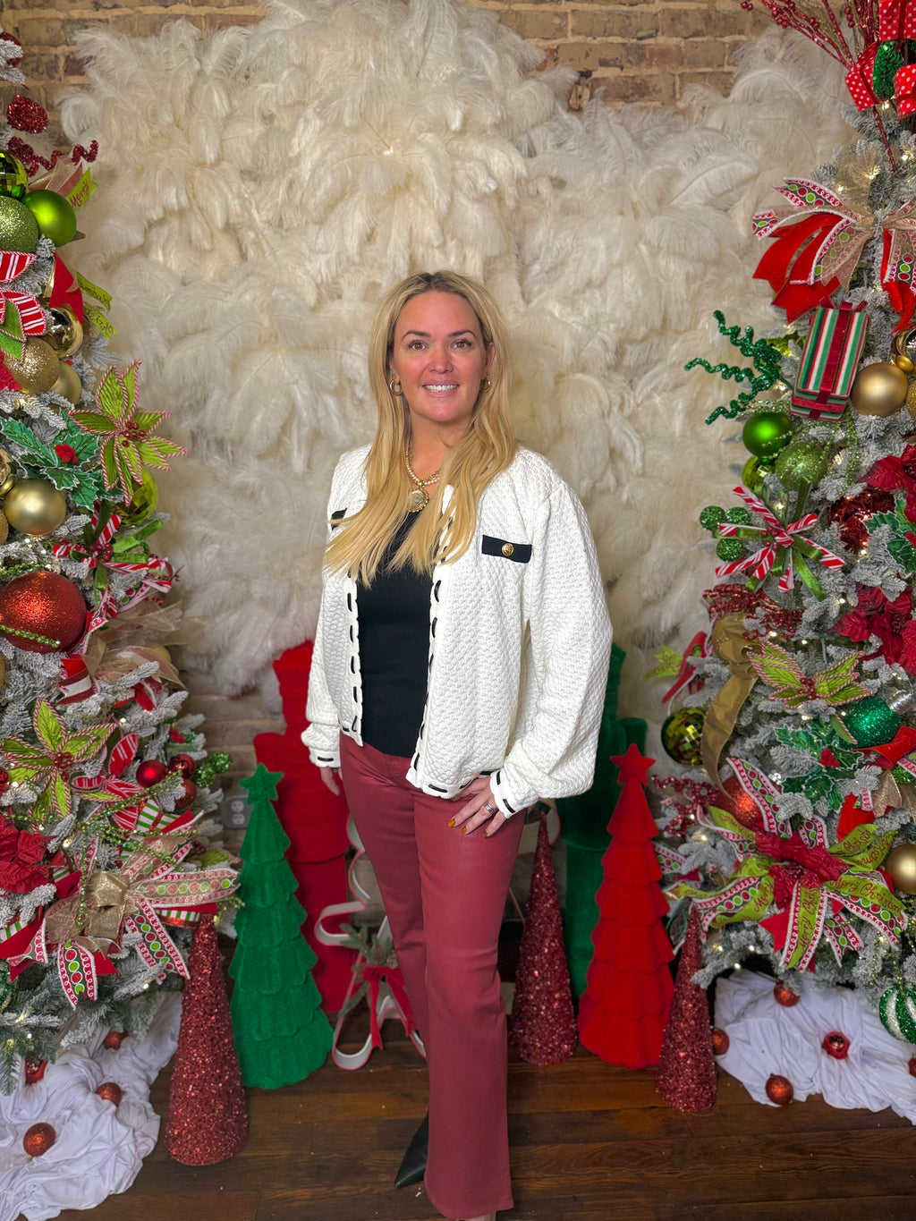 Lavinia Contrast Trim Cardigan