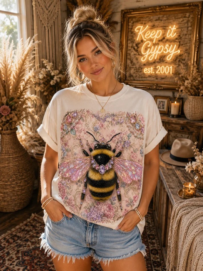 Bee Kind Wallpaper Crystal Tee