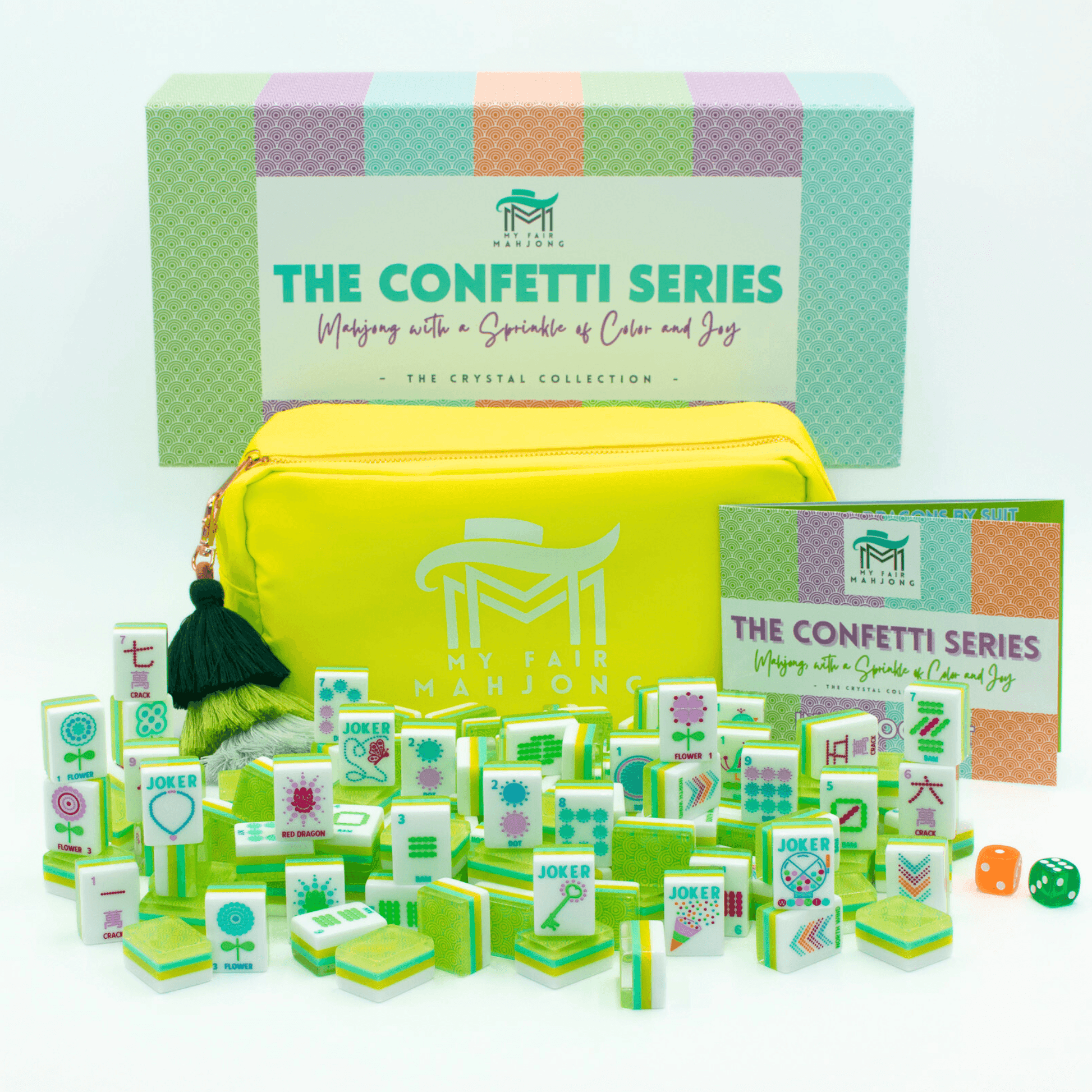 Crystal Confetti Lemon-Lime Mahjong Set