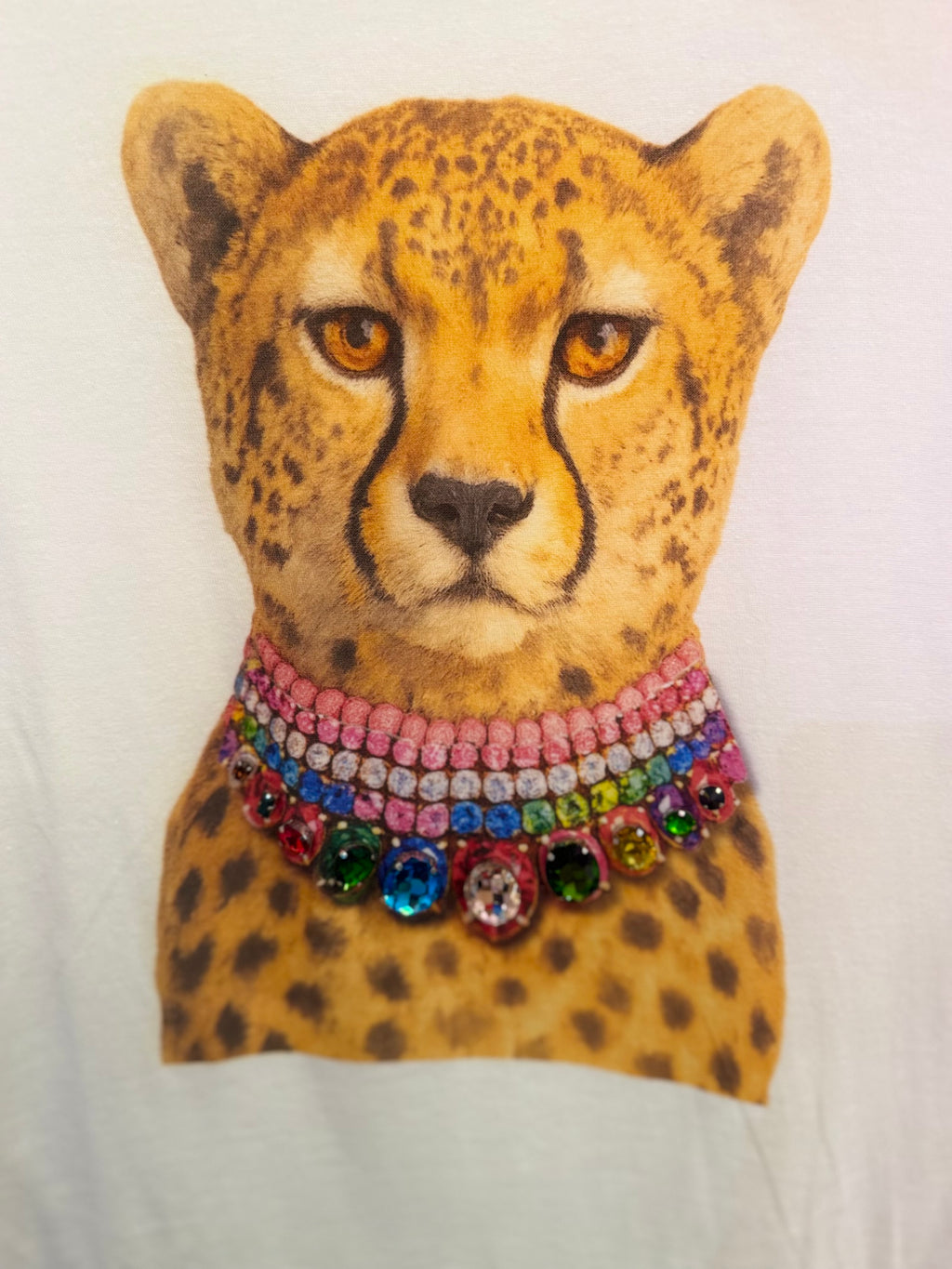 All Blinged Out Jeweled Animal Collar Tee