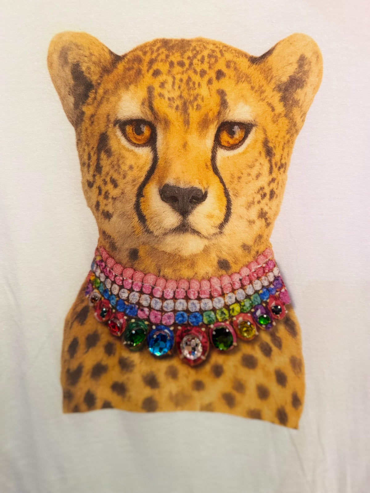 All Blinged Out Jeweled Animal Collar Tee