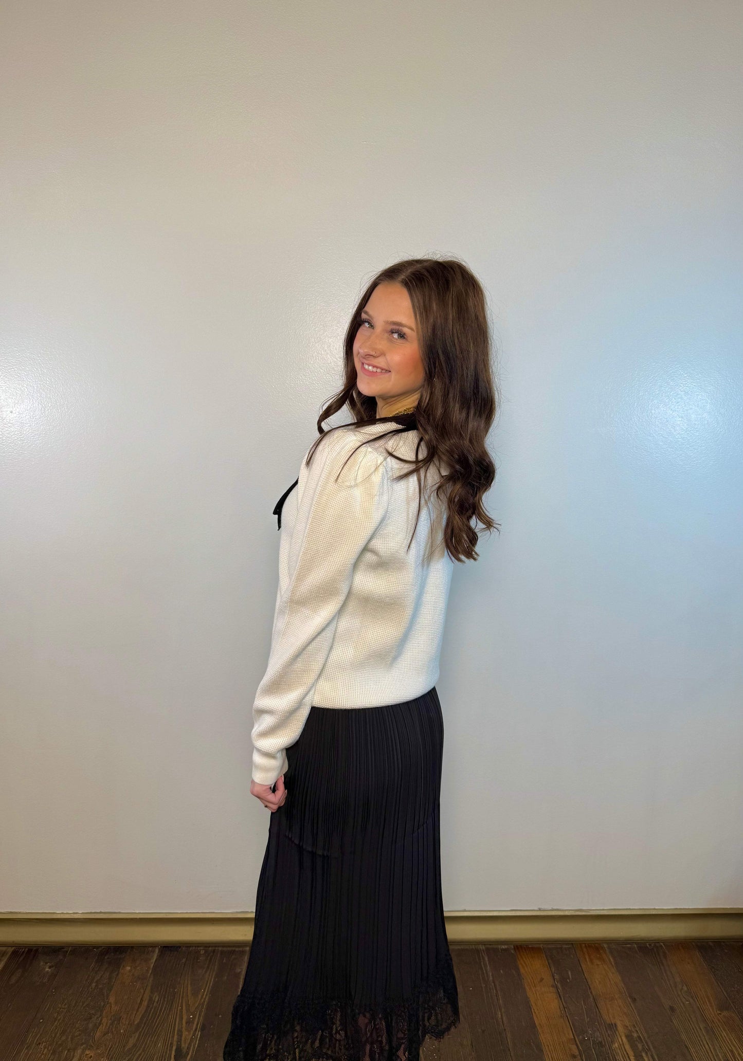 Pearls & Bows Knit Cardigan