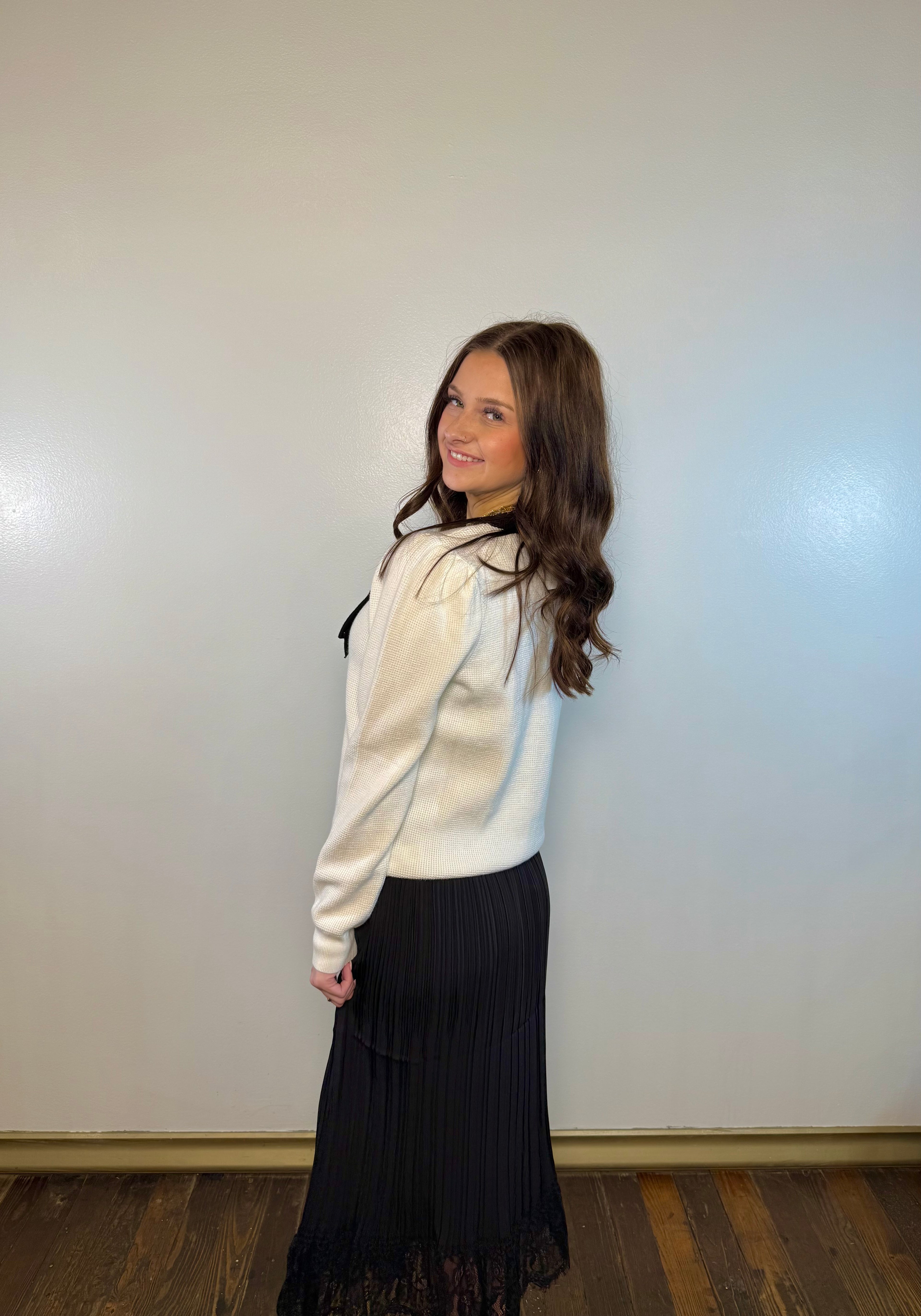 Pearls & Bows Knit Cardigan