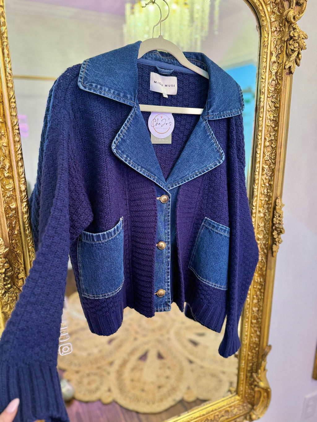 Aurora Denim Knit Jacket
