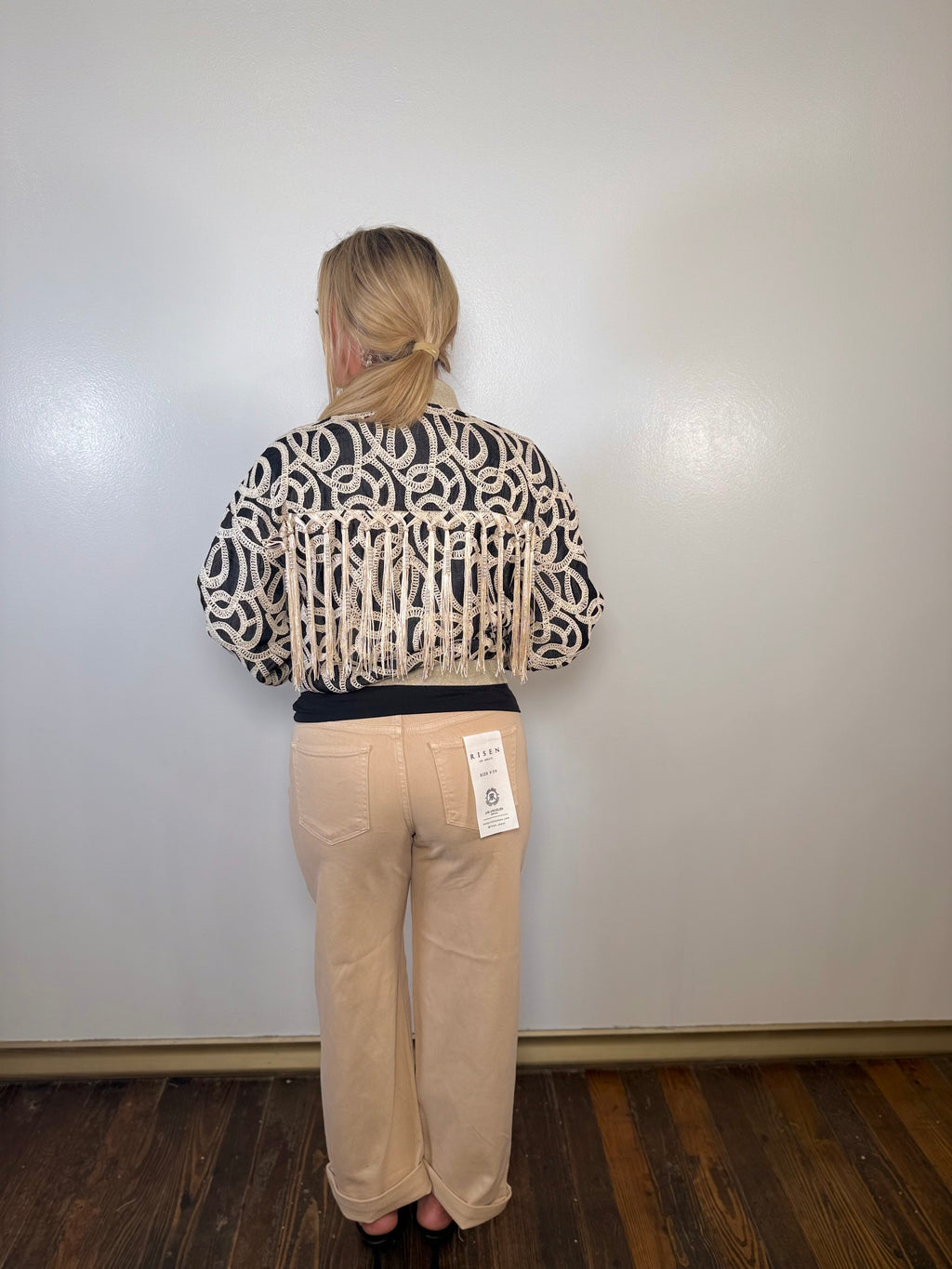 Pattern Weave Zip-Up Bomber