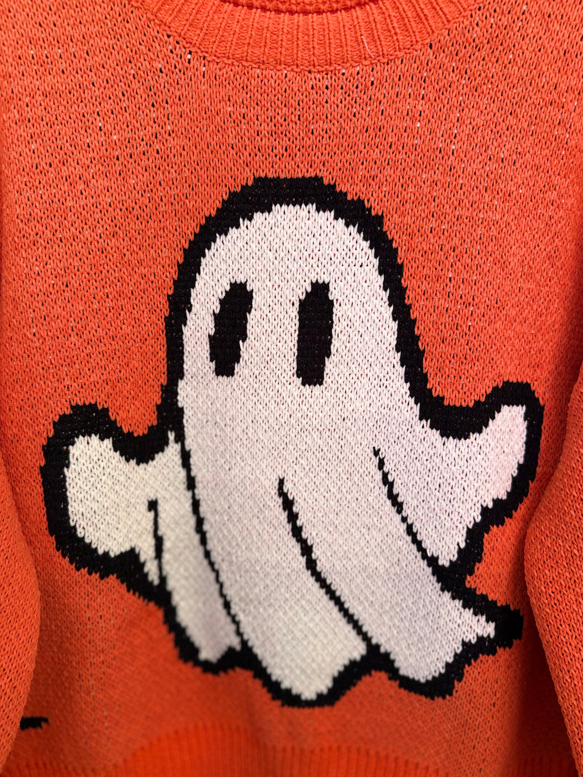 Boo Babe Ghost Face Halloween Knit Top