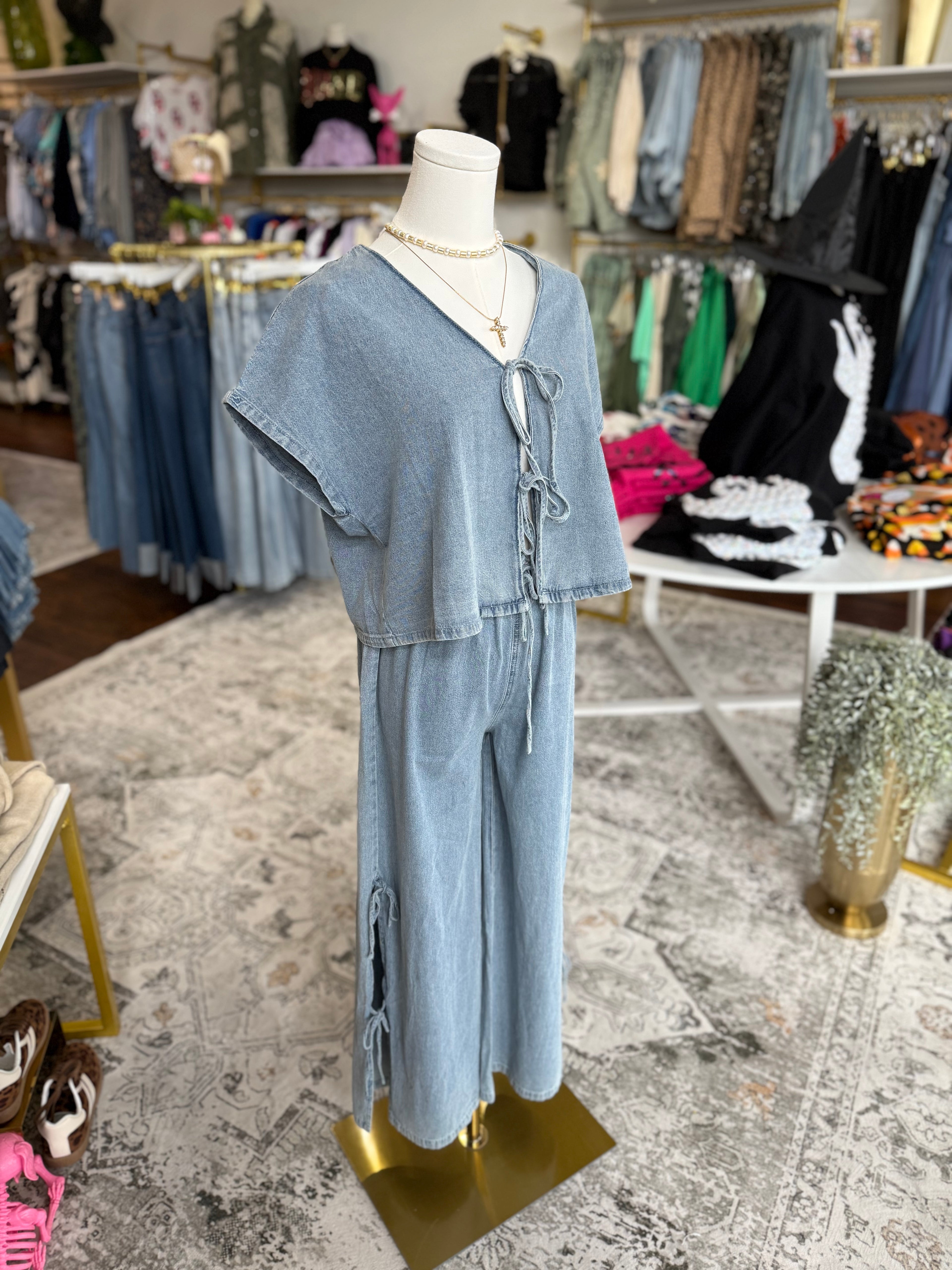 Driftwood Tie Denim Pants