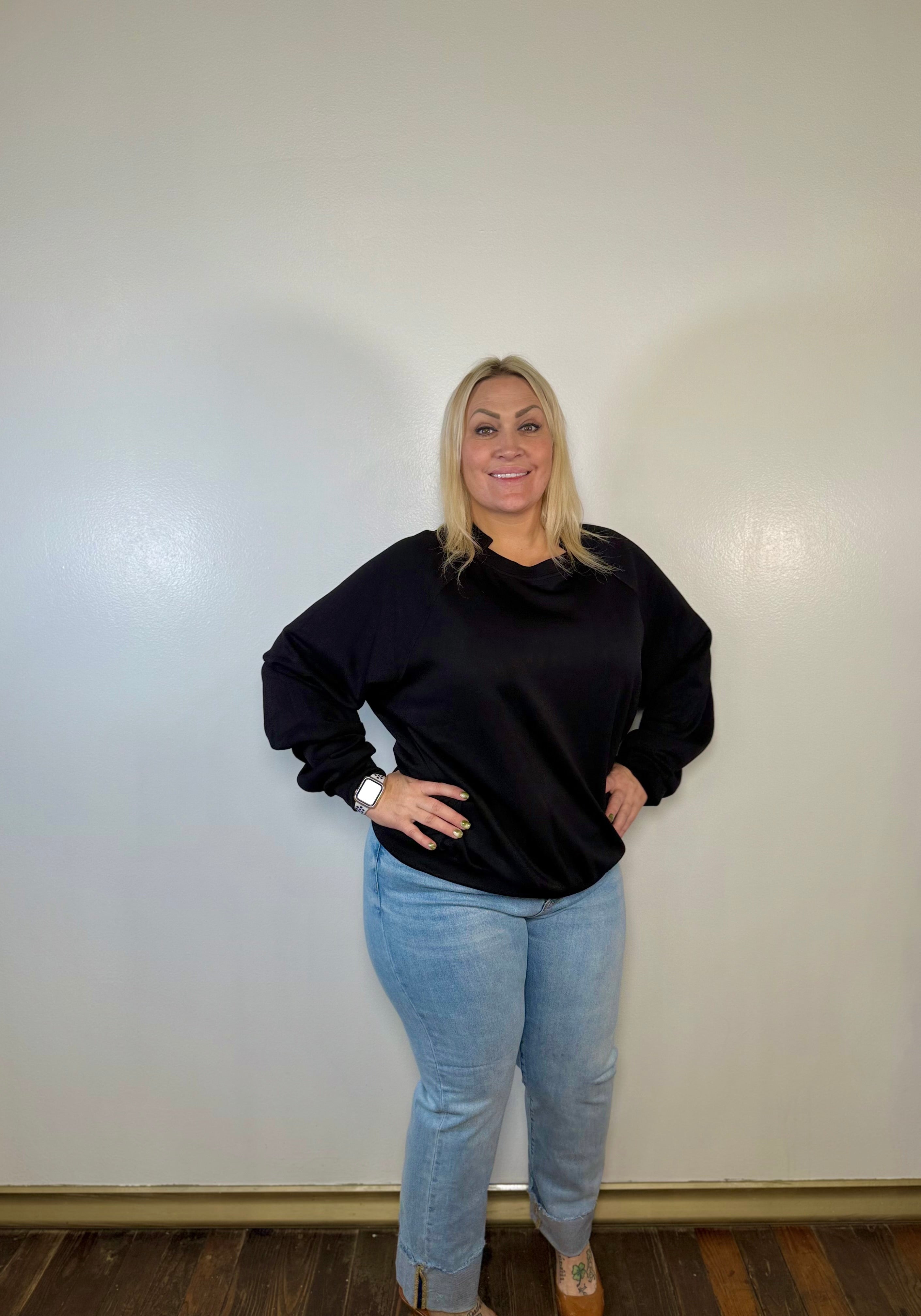 High Rise Straight Cuffed Relaxed Jeans | Risen Jeans | PLUS SIZE AVAILABLE