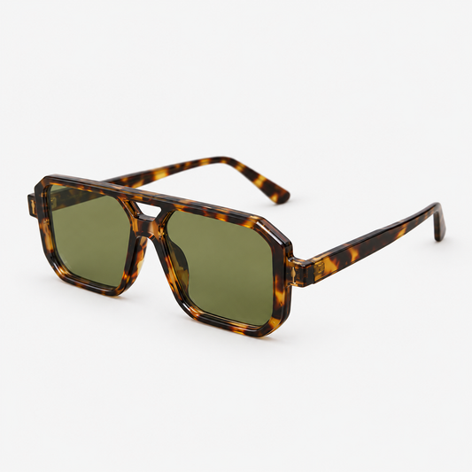 Tinted Block Lens Aviator Sunglasses