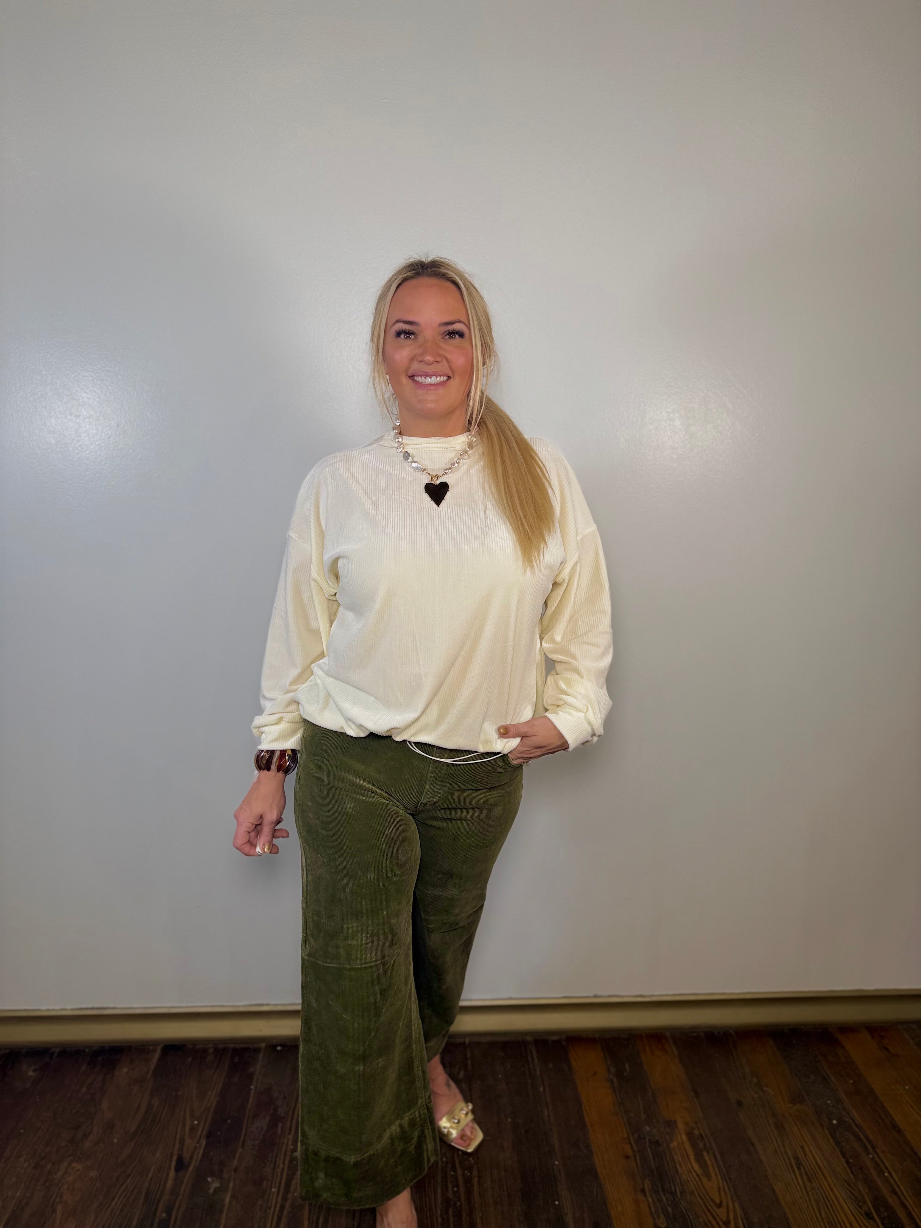 High Rise Crop Wide Corduroy Pants | Risen Jeans | PLUS SIZE AVAILABLE