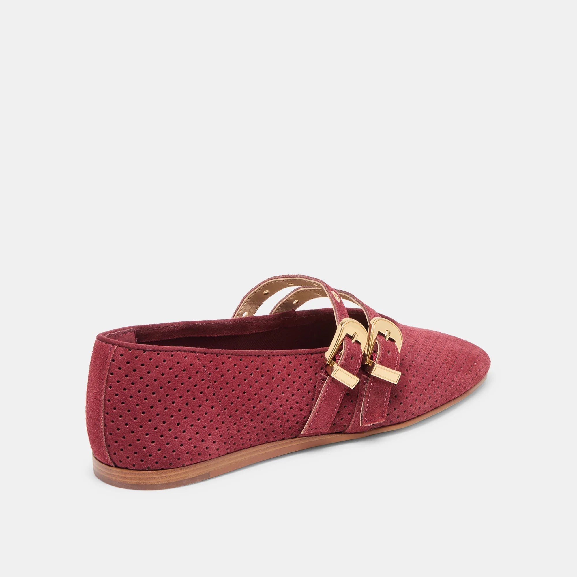 Baylee Perforated Suede Grommet Ballet Flats
