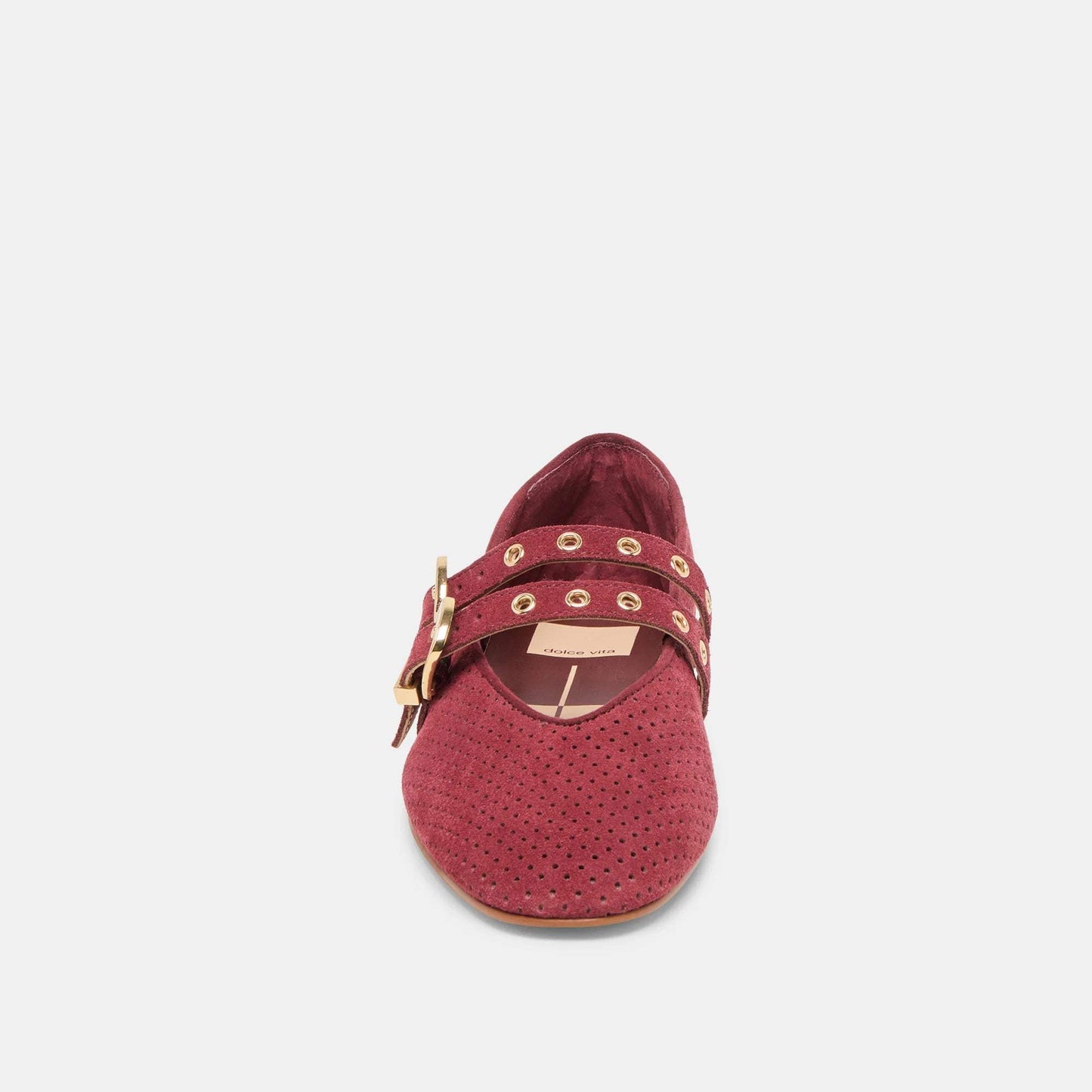 Baylee Perforated Suede Grommet Ballet Flats
