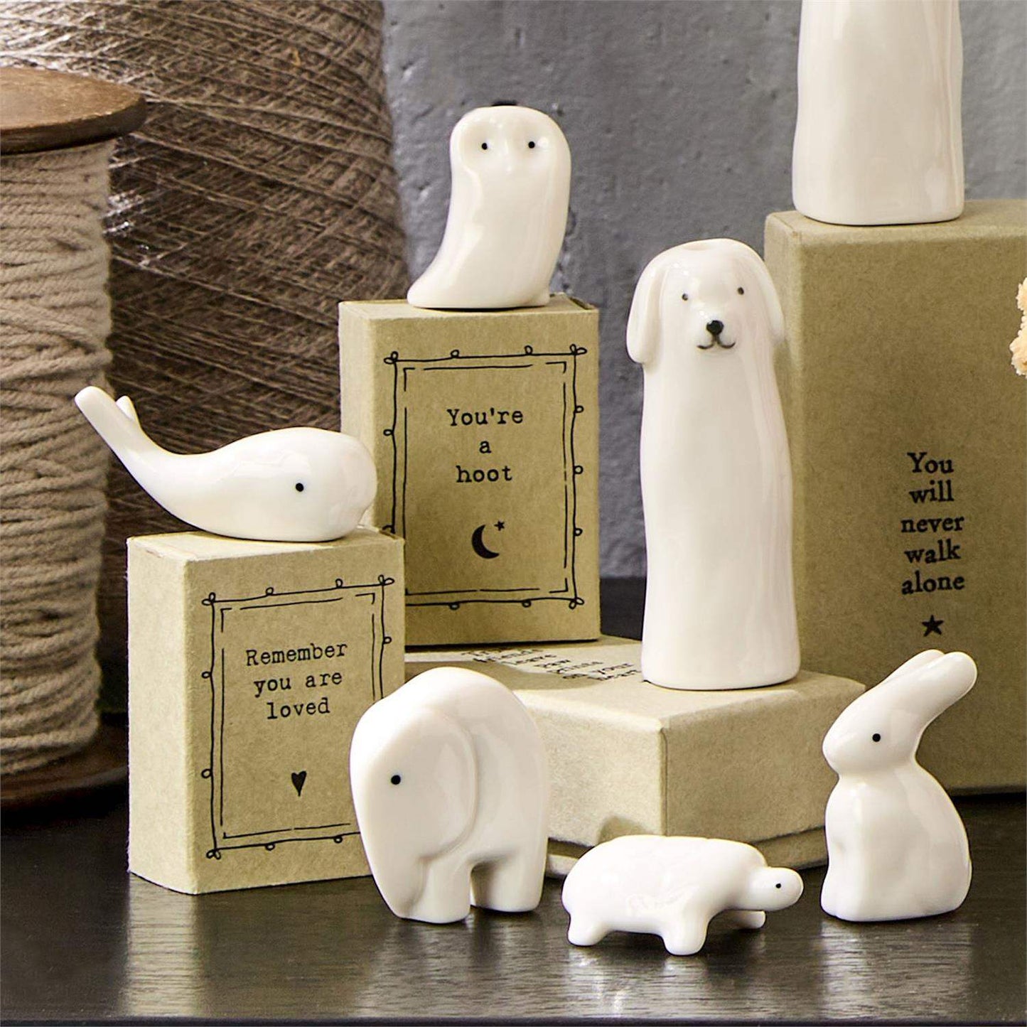 Sweet Sentiment Matchbox Porcelain Animal