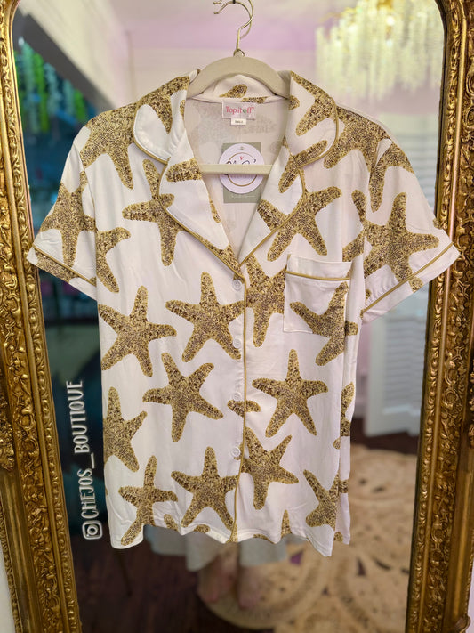 Sequin Starfish Pajama Set