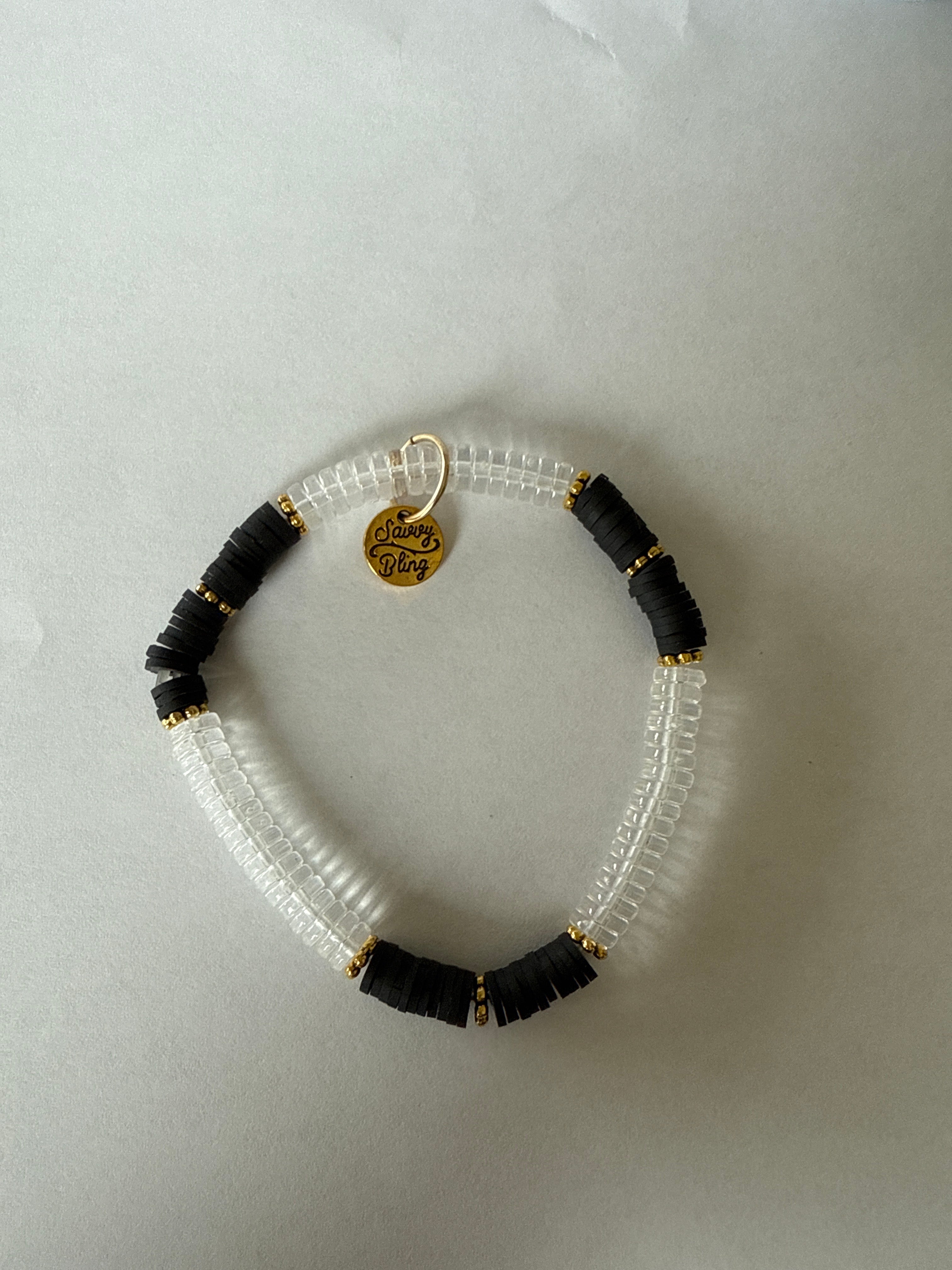 Small Gold Acrylic Bamboo Tube Bracelet